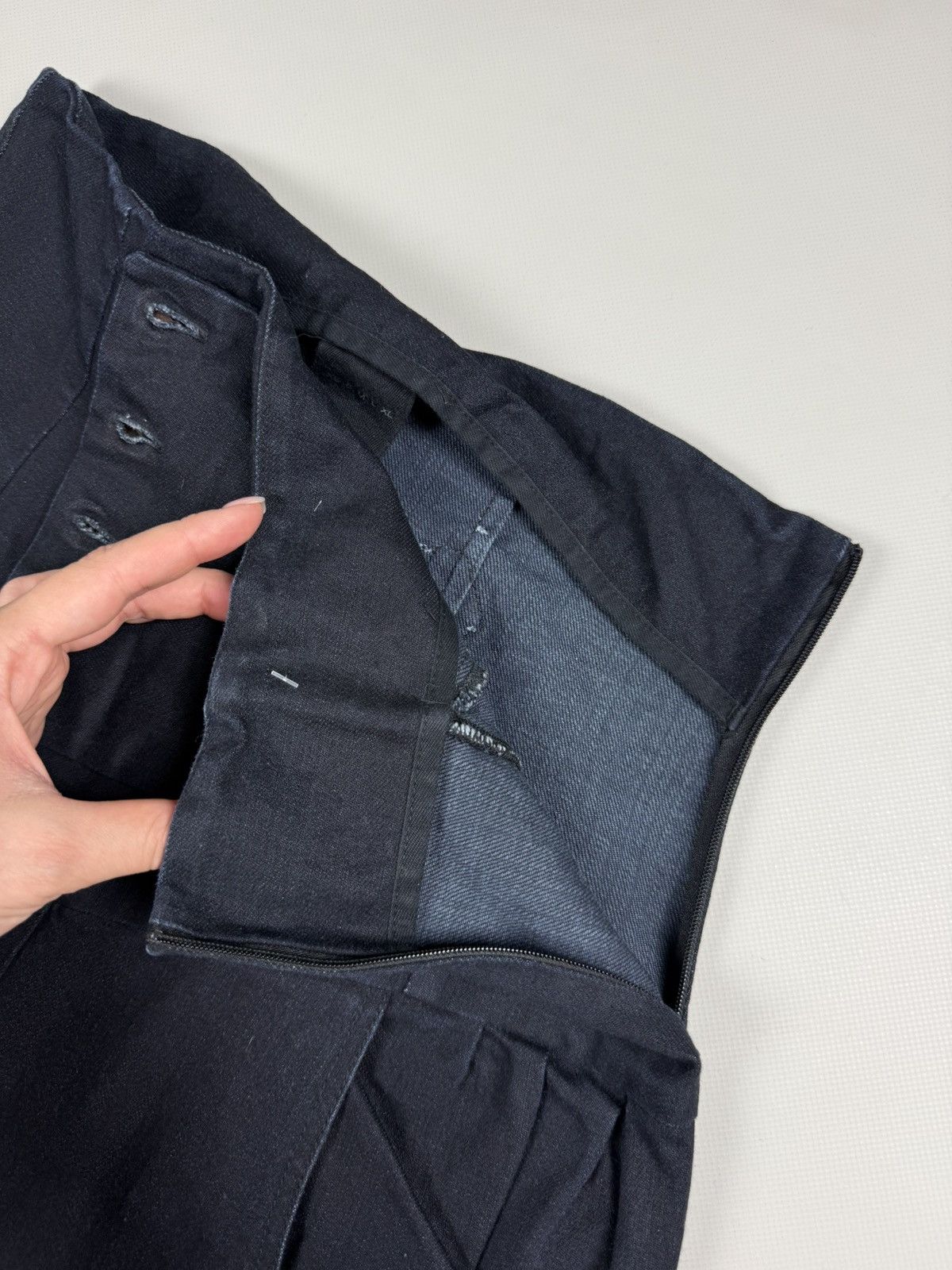 Other Burfitt Avant-Garde High Waist Buckle Back Cropped Jeans Size 30" / US 8 / IT 44 - 13 Thumbnail