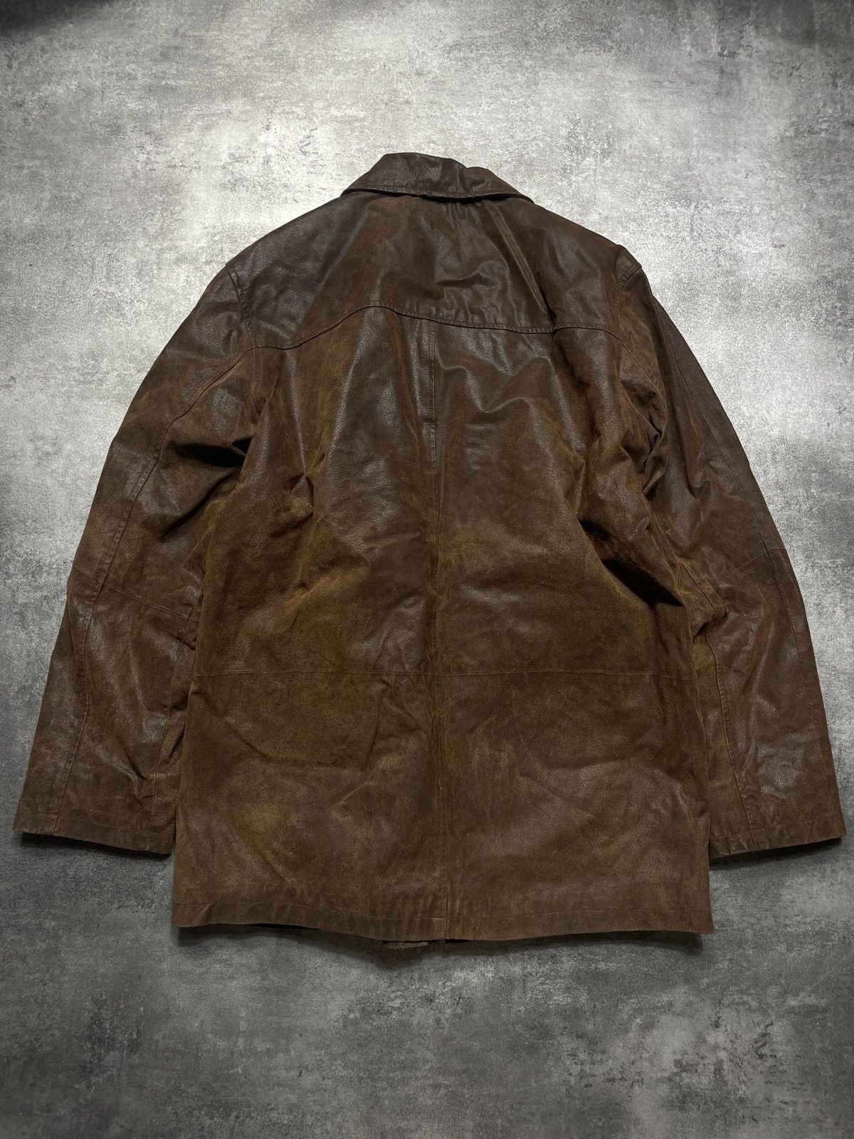 Vintage RARE🔥Vintage Y2K Real Genuine Leather Jacket Sakl Solid Size 3XL / US 20-22 - 3 Thumbnail