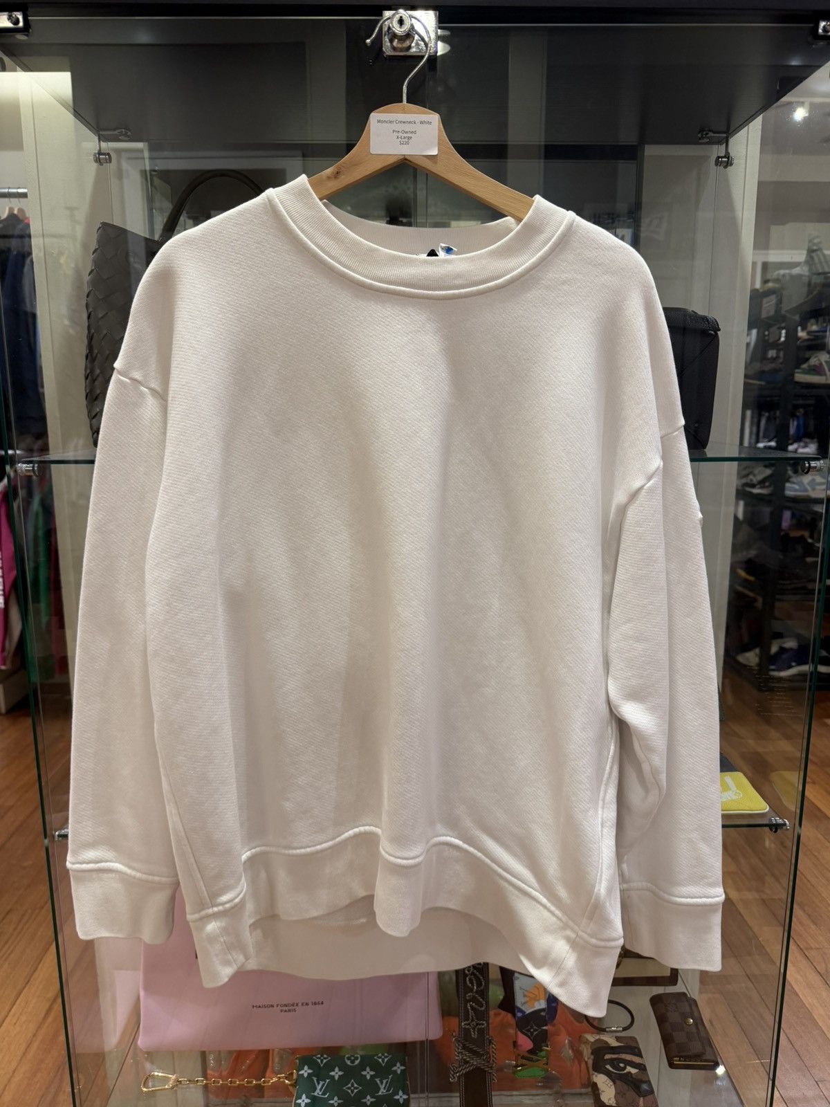 Moncler Moncler Silver Logo Crewneck Size US XL / EU 56 / 4 - 1 Thumbnail