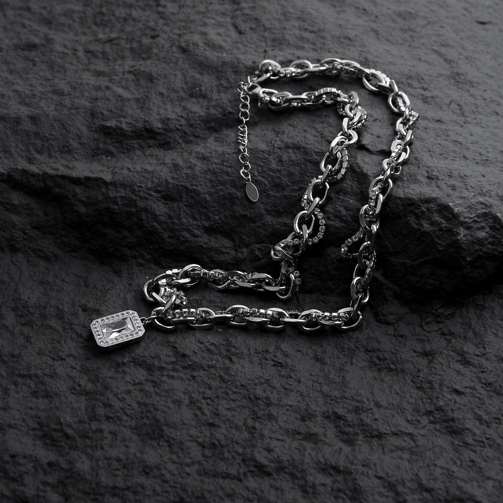 Jewelry Silver Chain Necklace with Pendant Size ONE SIZE - 4 Thumbnail