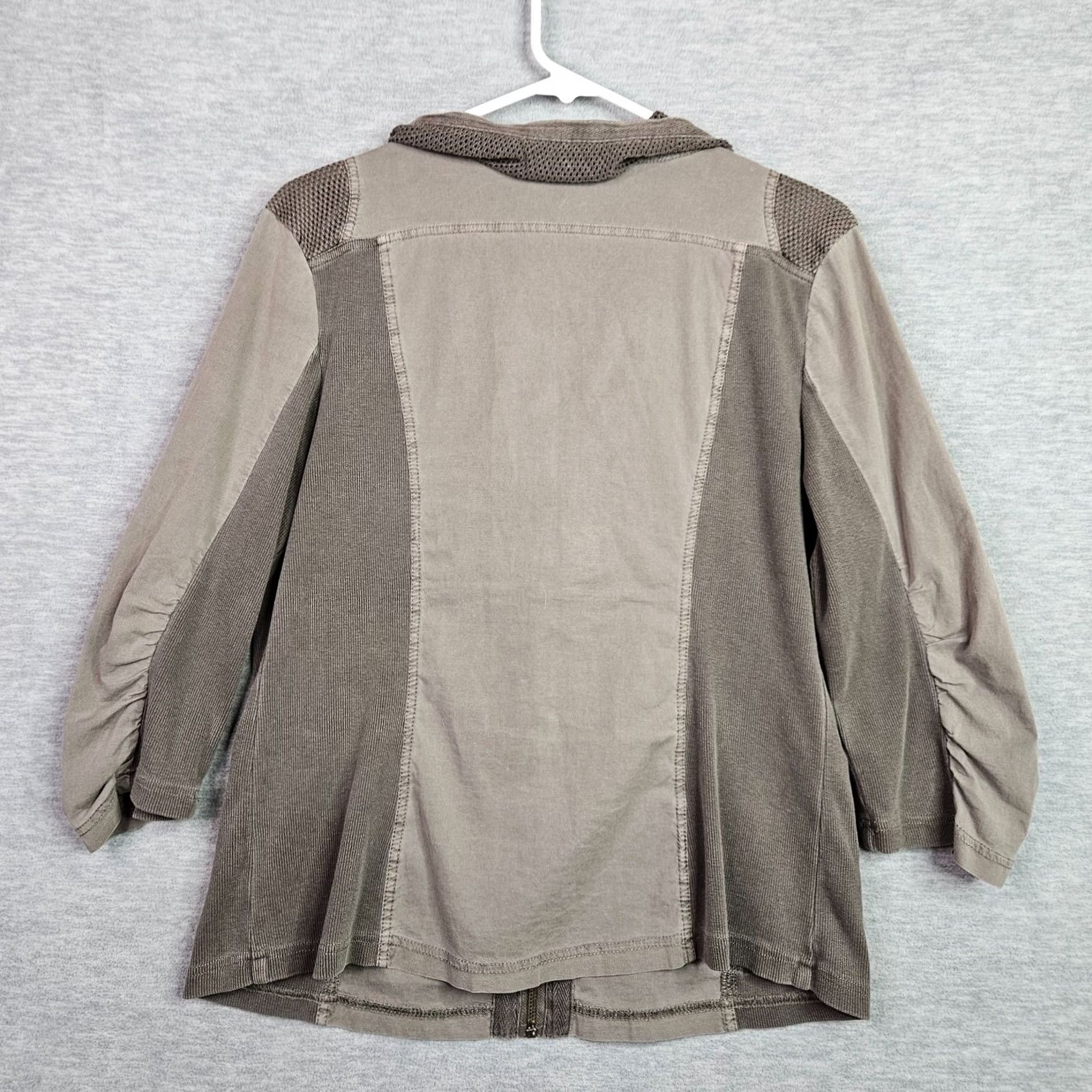 Vintage XCVI Women Jacket M Brown Zip Front Stretch Lightweight Casual Size M / US 6-8 / IT 42-44 - 2 Thumbnail
