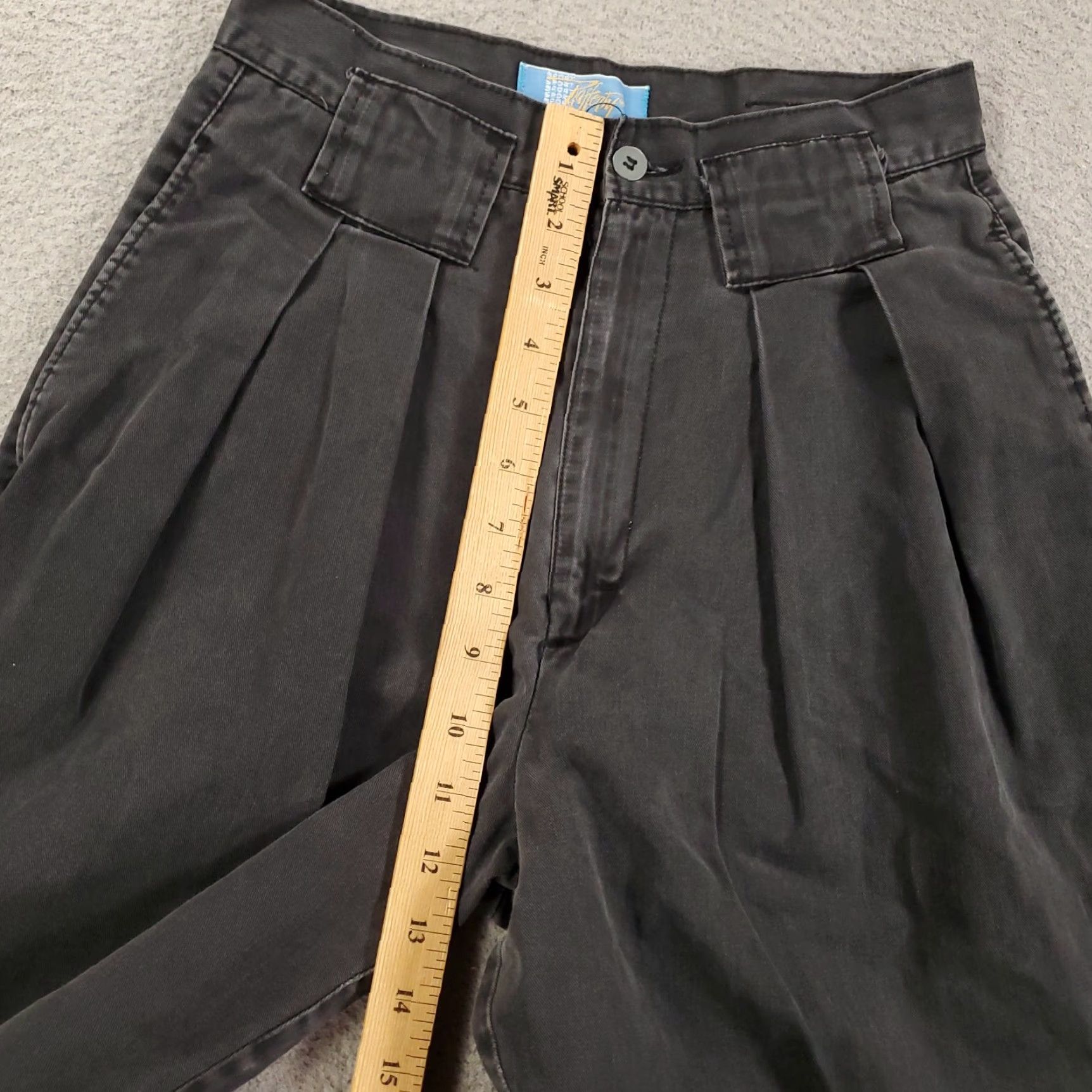 Vintage VINTAGE Rafferty Paperbag Pants Juniors 5 Dark Gray Hi Rise 80s 90s Women’s Tapered Pockets Size 27" / US 4 / IT 40 - 7 Thumbnail