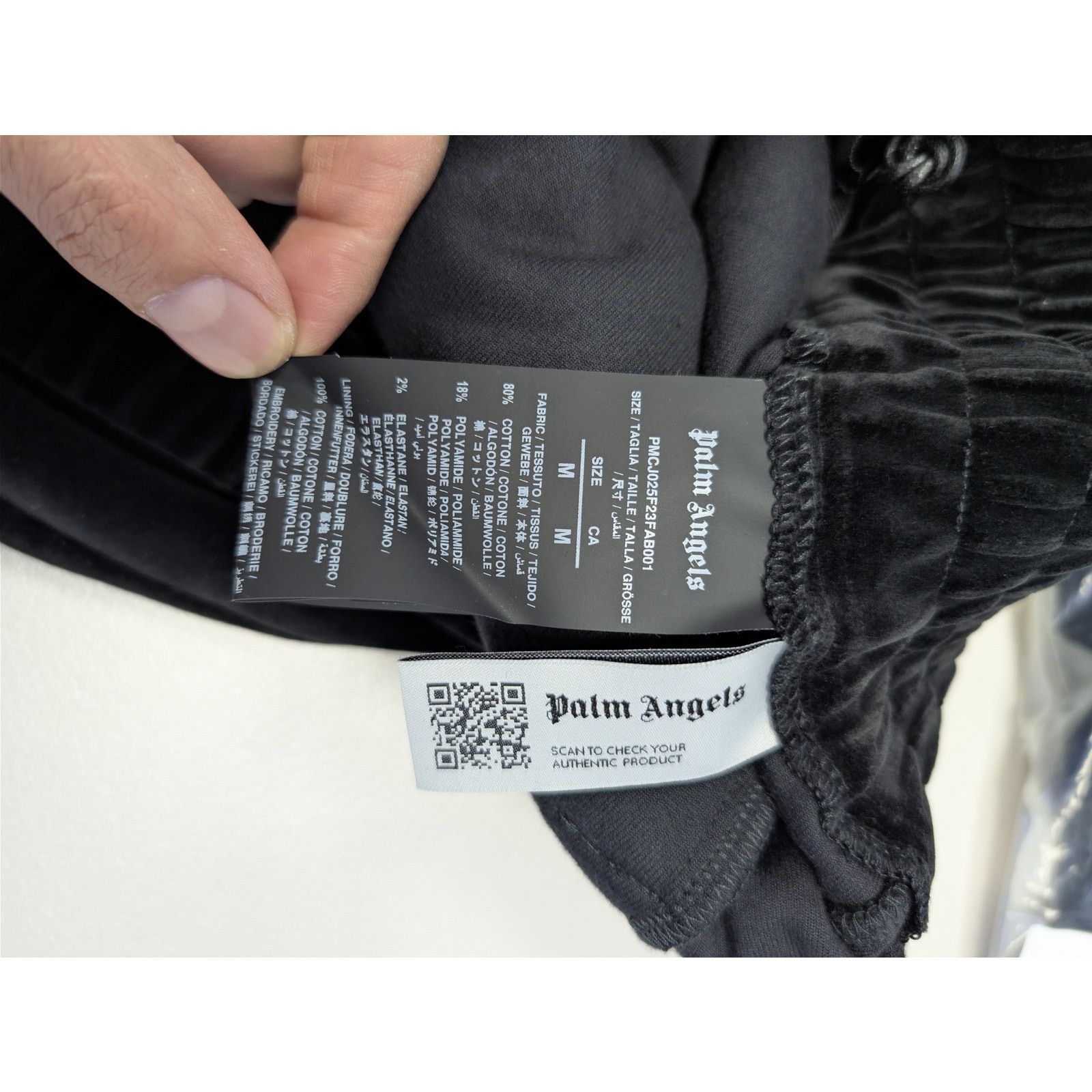 Palm Angels o1rshd1 Q:2 / Velvet Track Pants in Black / White Size US 32 / EU 48 - 17 Thumbnail
