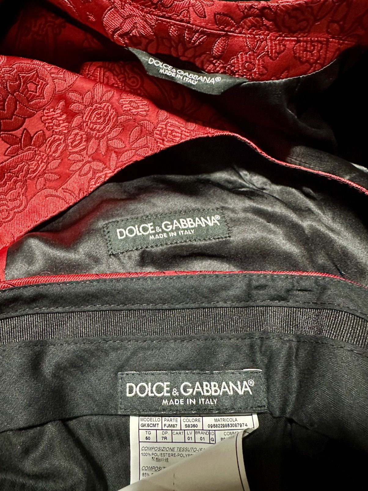 Dolce & Gabbana Dolce & Gabbana sicilia red jacquard suit Size 50L - 6 Thumbnail