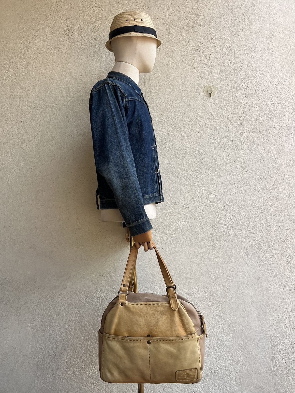 Leather Folna Japan Distressed Sun Faded Patina Leather Bag Size ONE SIZE - 2 Thumbnail