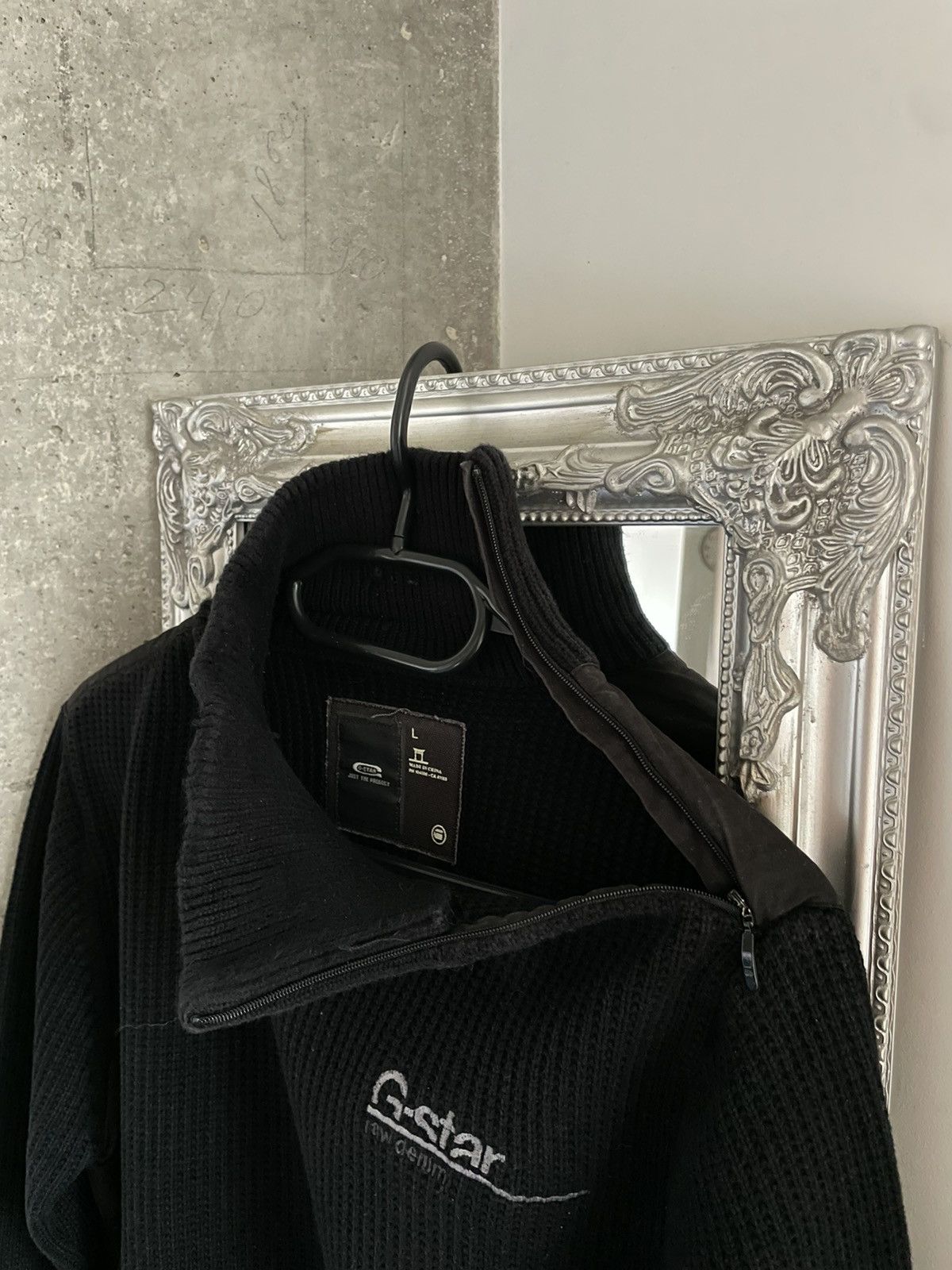 G-Star × Japanese Brand × Vintage Vintage G-Star Hard Turtleneck Heavy Zip Ribbed Knit Y2K Size US L / EU 52-54 / 3 - 12 Thumbnail