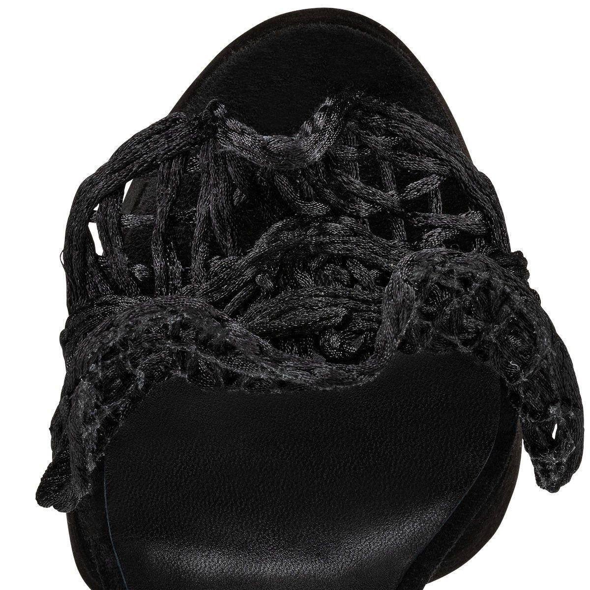 Christian Louboutin oc11z0325 Deia Frou Alta 130 Macrame in Black Size US 5 / IT 35 - 4 Thumbnail