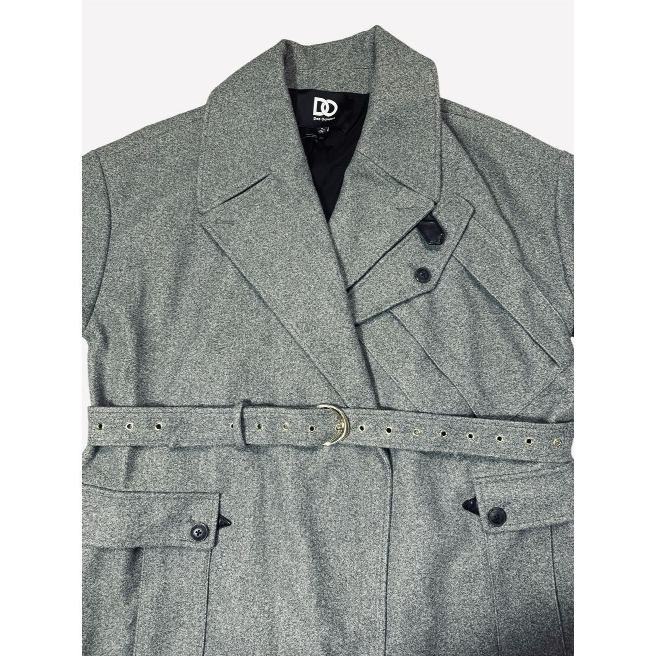 Other NWT New $399 DO by Dee Ocleppo Tie Belt Cargo Grey Trench C Size S / US 4 / IT 40 - 5 Thumbnail