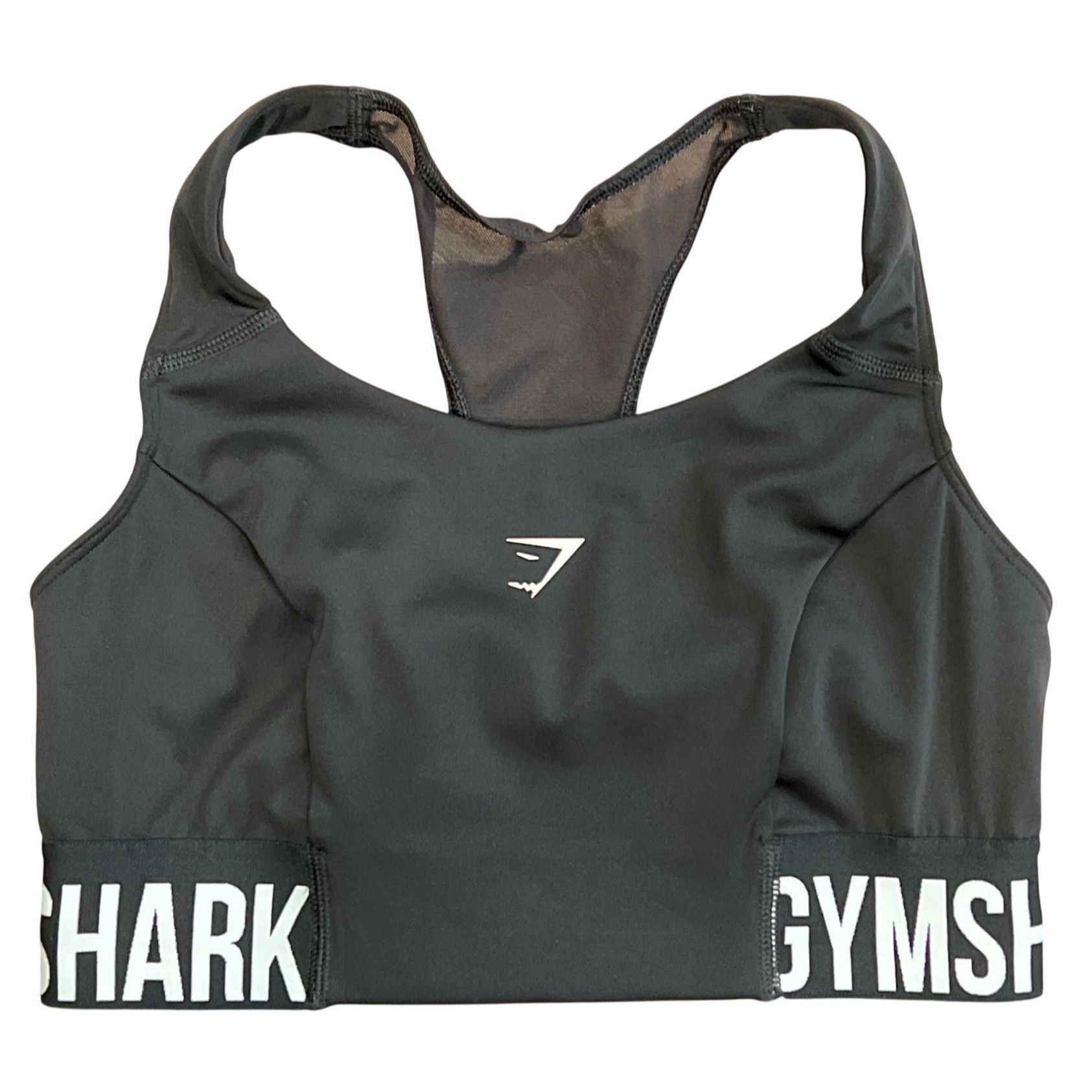 Gymshark Gymshark Womens Black Racerback Sports Bra With Logo Band Te Size S / US 4 / IT 40 - 2 Thumbnail