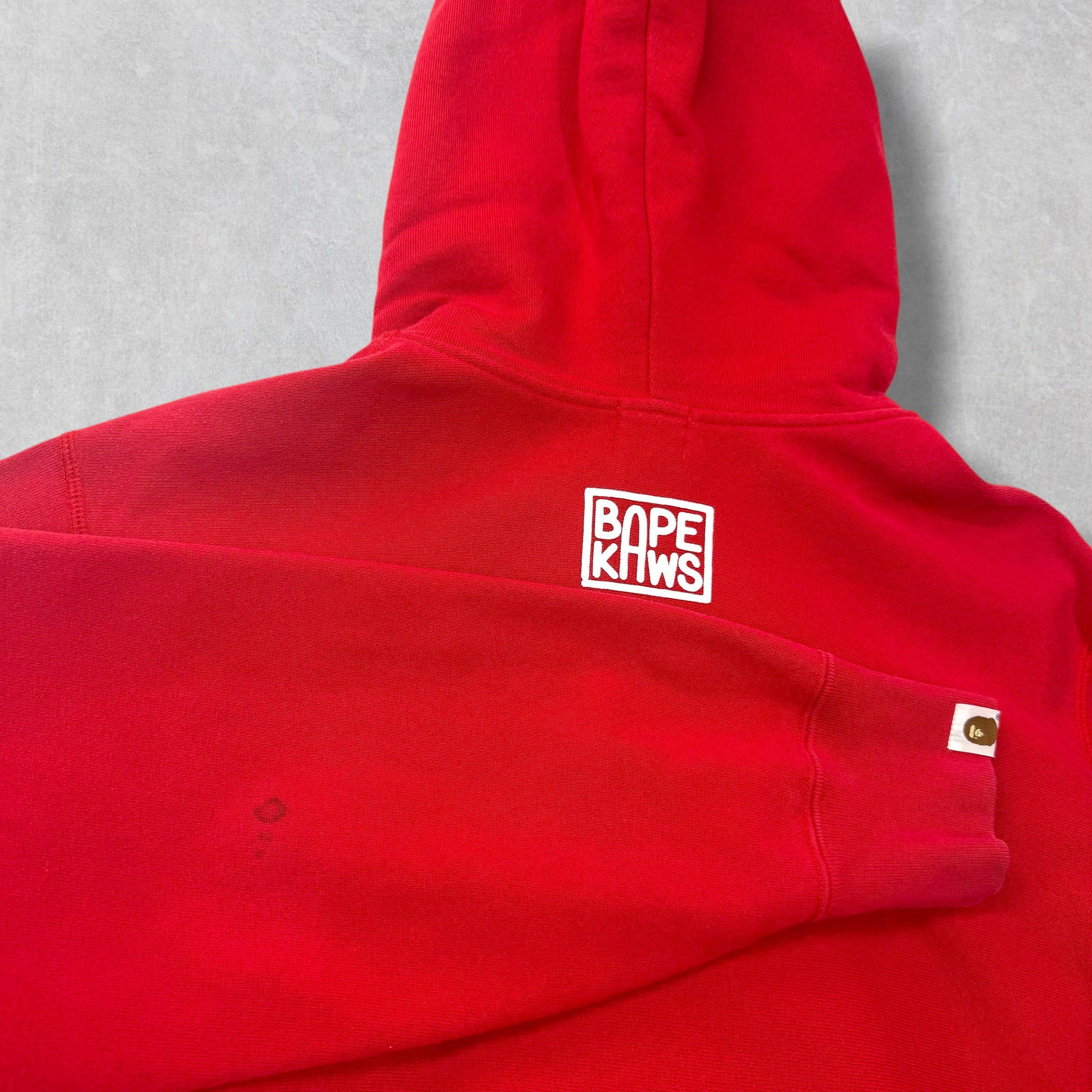 Bape Bape x Kaws Chomper Full-Zip Hoodie Red M Size US M / EU 48-50 / 2 - 5 Thumbnail