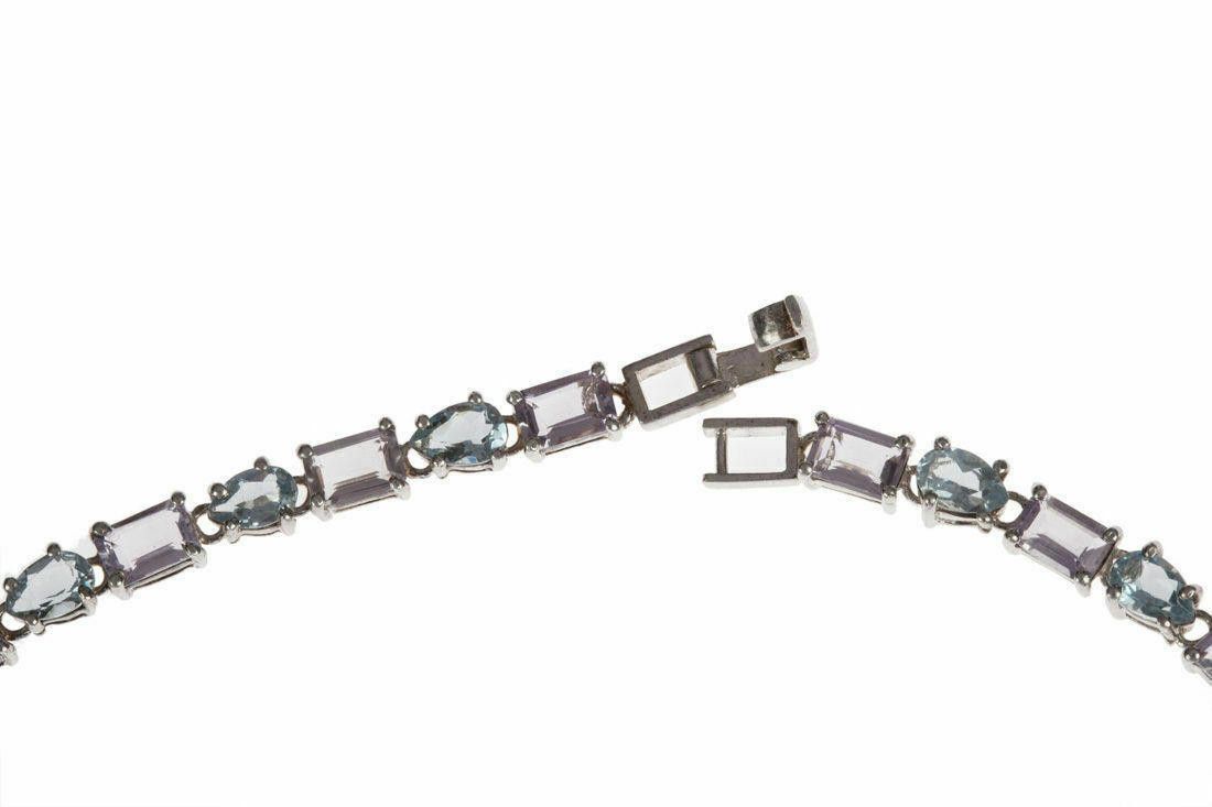 Handmade Blue Topaz and Amethyst Eternity Necklace Size ONE SIZE - 5 Thumbnail