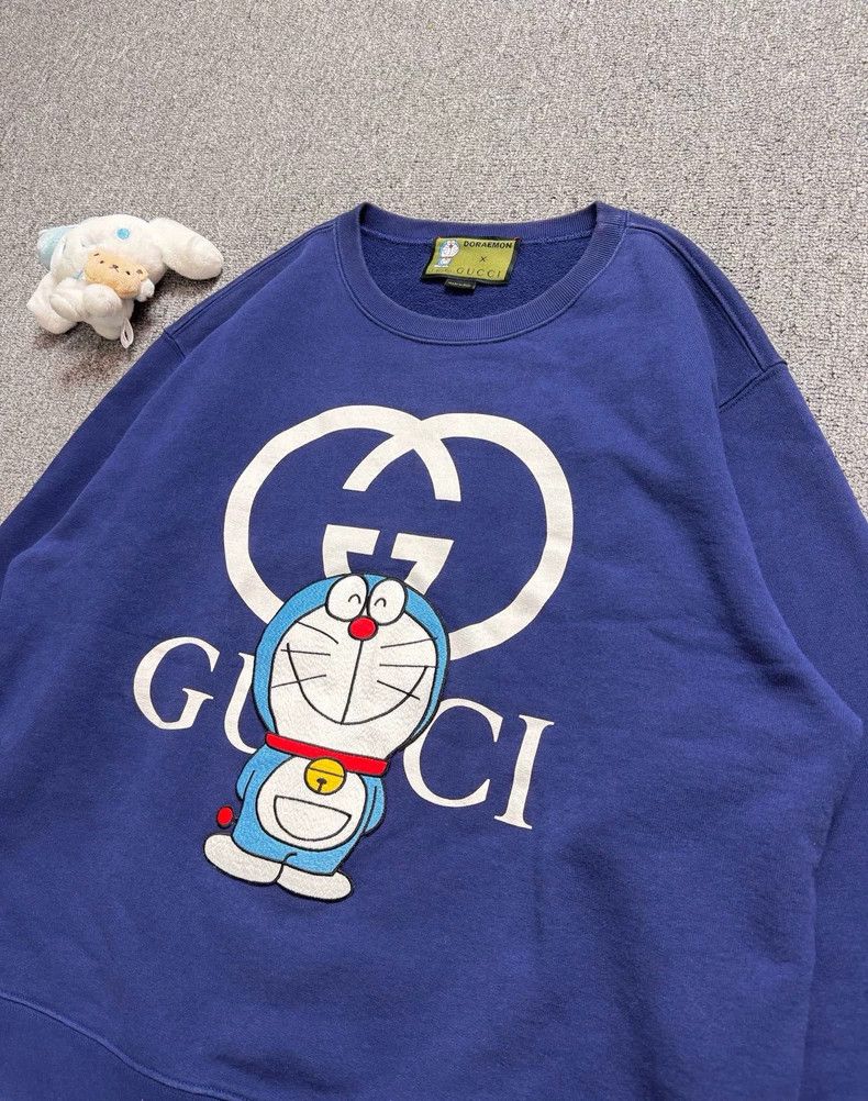 Gucci Gucci Blue embroidered Doraemon letter logo sweatshirt Size US M / EU 48-50 / 2 - 3 Thumbnail