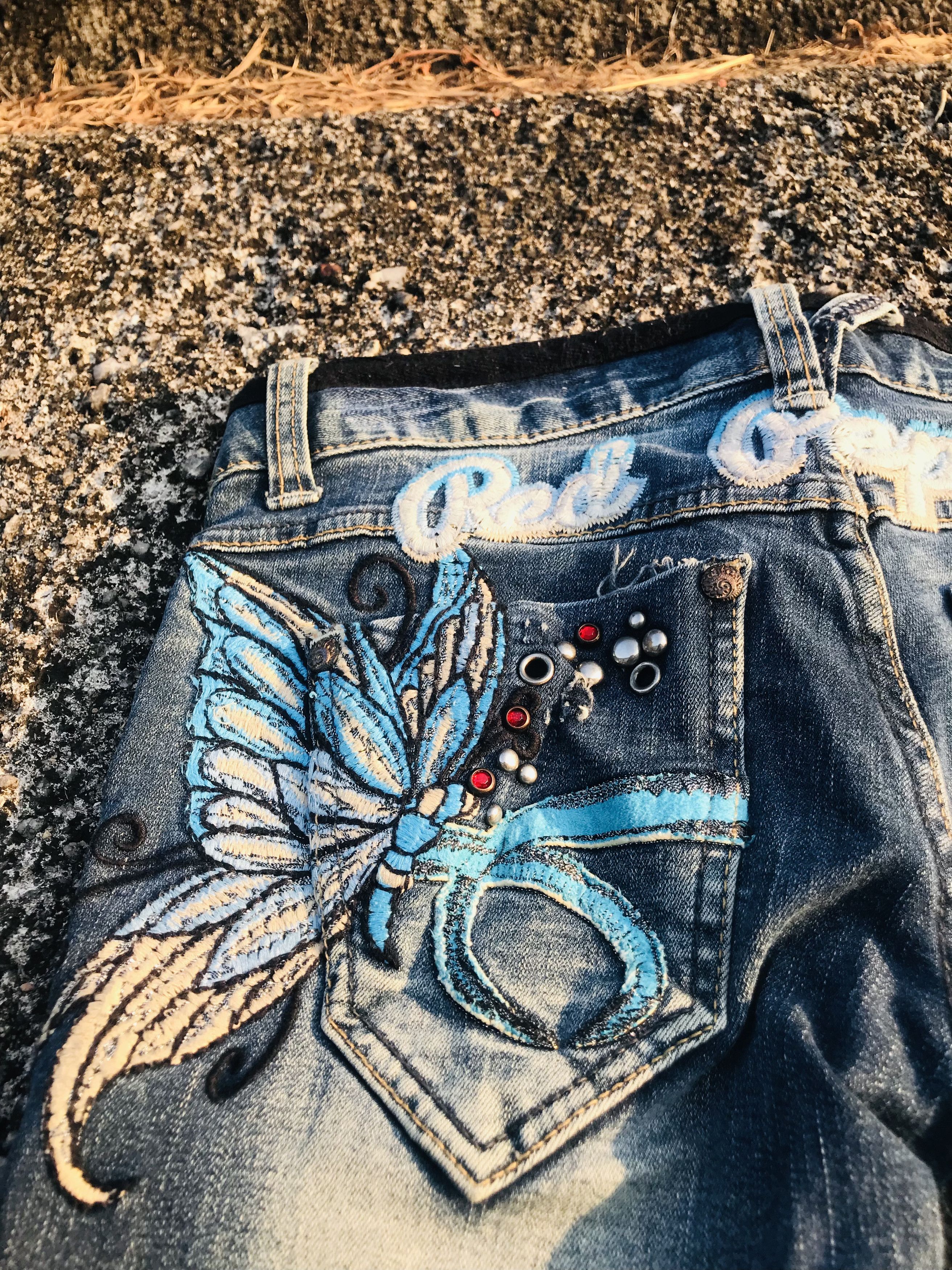 Japanese Brand 🔥Red Pepper butterfly back hit flared jeans Size 28" / US 6 / IT 42 - 6 Thumbnail