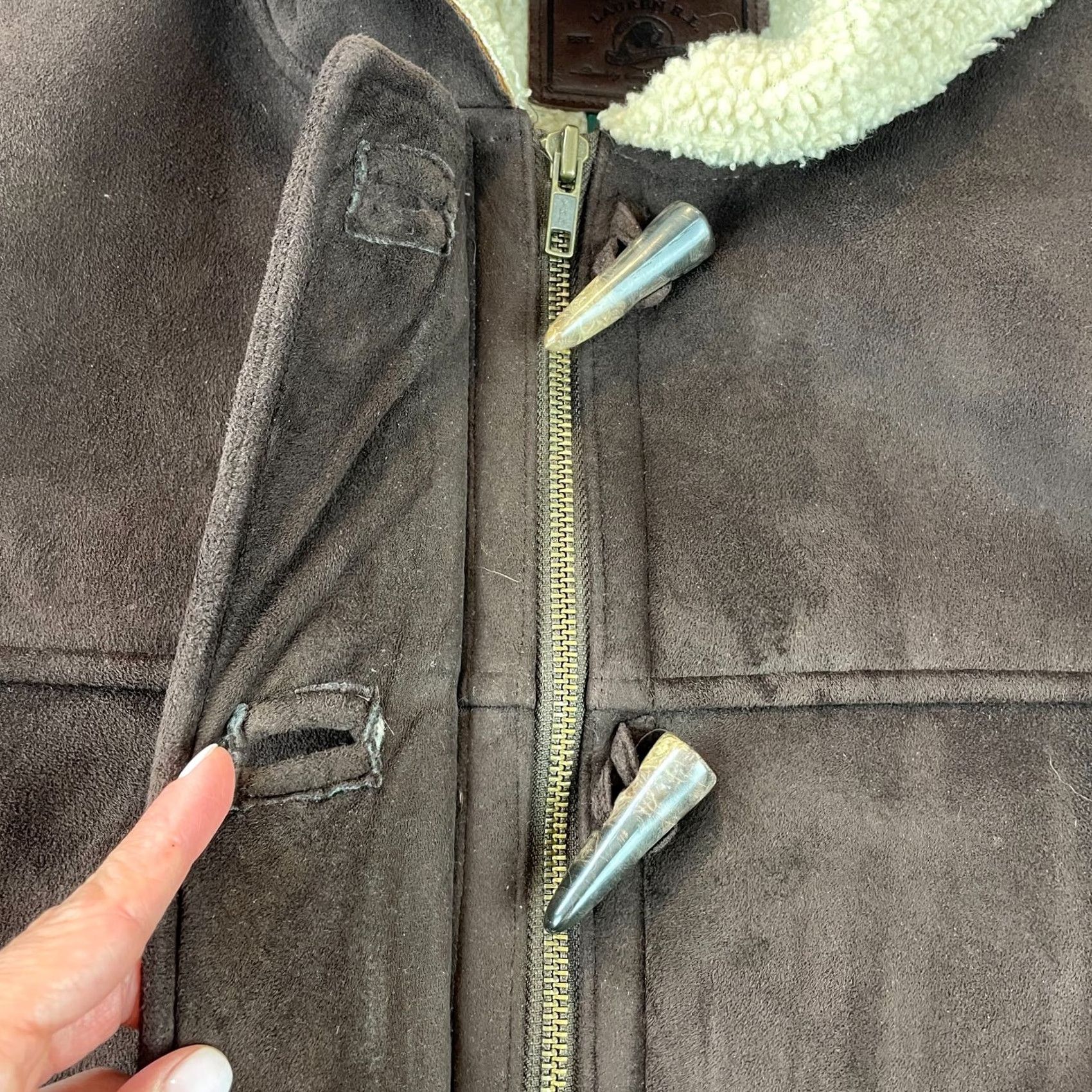Ralph Lauren VINTAGE Lauren Ralph Lauren Coat Jacket Women Small Chocolate Brown Toggle Hooded LRL Coat Size S / US 4 / IT 40 - 4 Thumbnail