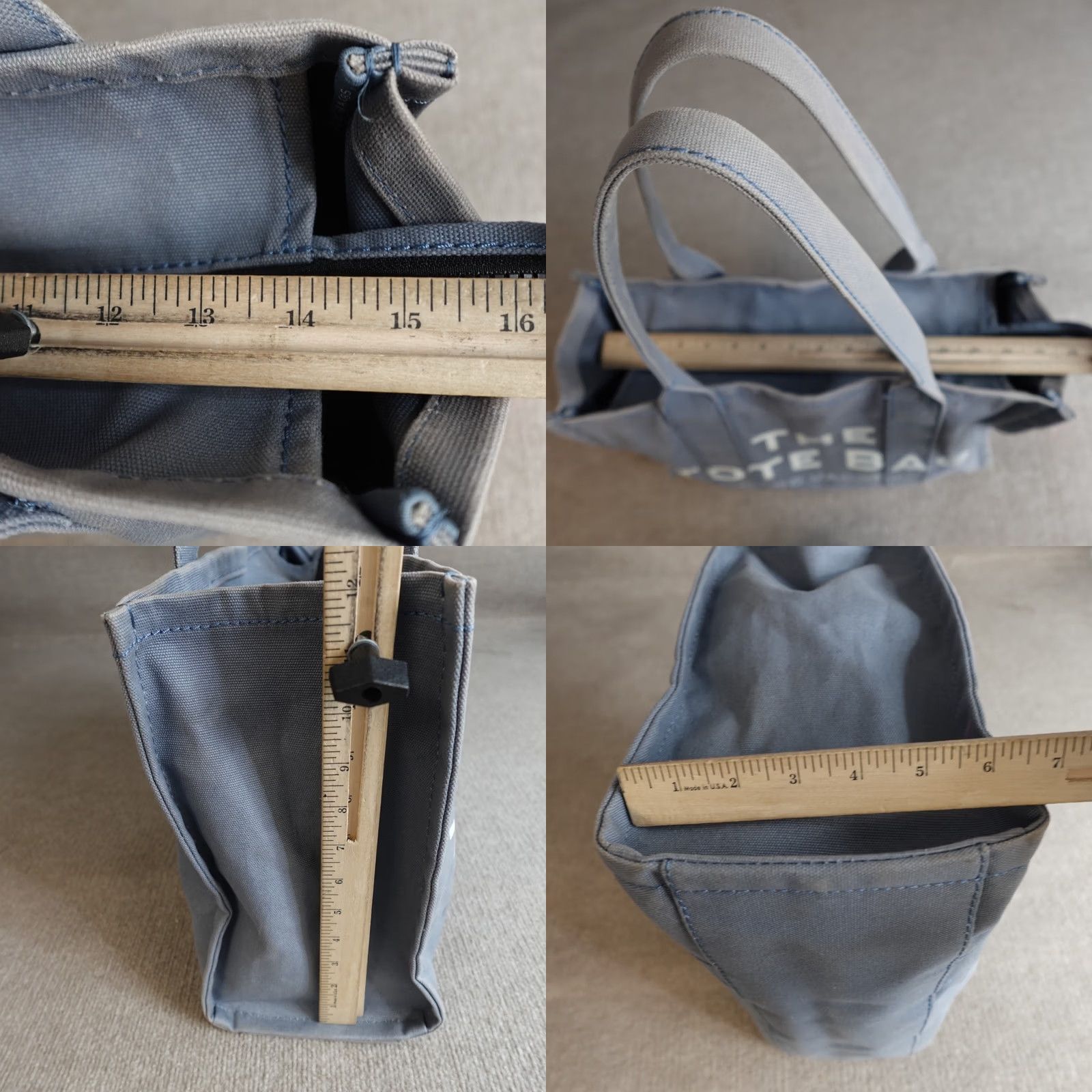 Marc Jacobs VINTAGE Marc Jacobs The Tote Bag Blue Canvas Zip Top Tote Bag Womens Large Blue Canvas Zip Top Inner Pockets 90s? Size L / US 10 / IT 46 - 9 Thumbnail