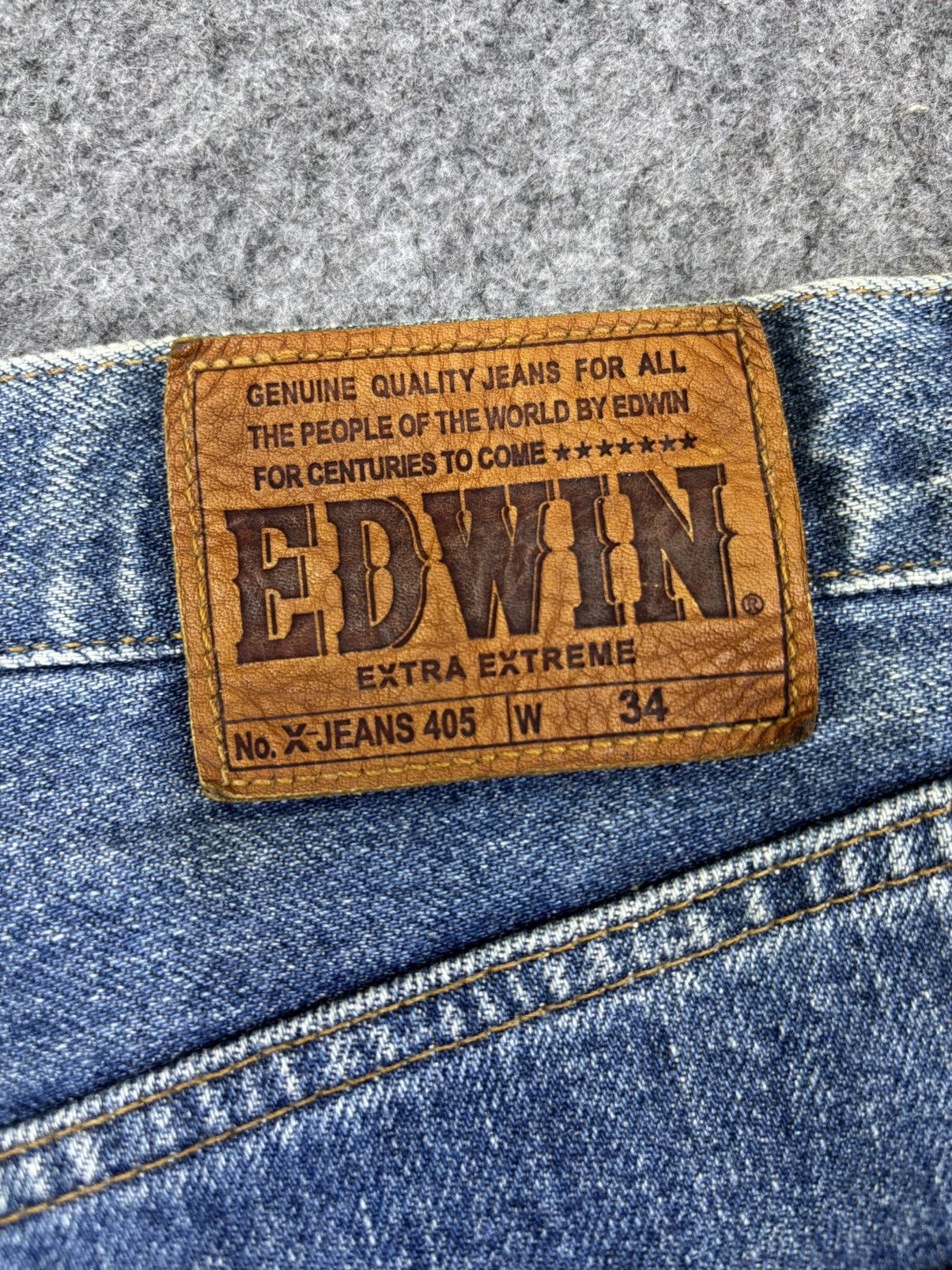 Edwin 💥Baggy💥Rare Edwin Wide Extra Extreme Distressed Denim F956 Size US 34 / EU 50 - 14 Thumbnail