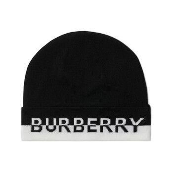 Burberry o1w1db10126 Size: OS / BB Wool Knit Hat / Cap in Black/White Size ONE SIZE - 1 Preview