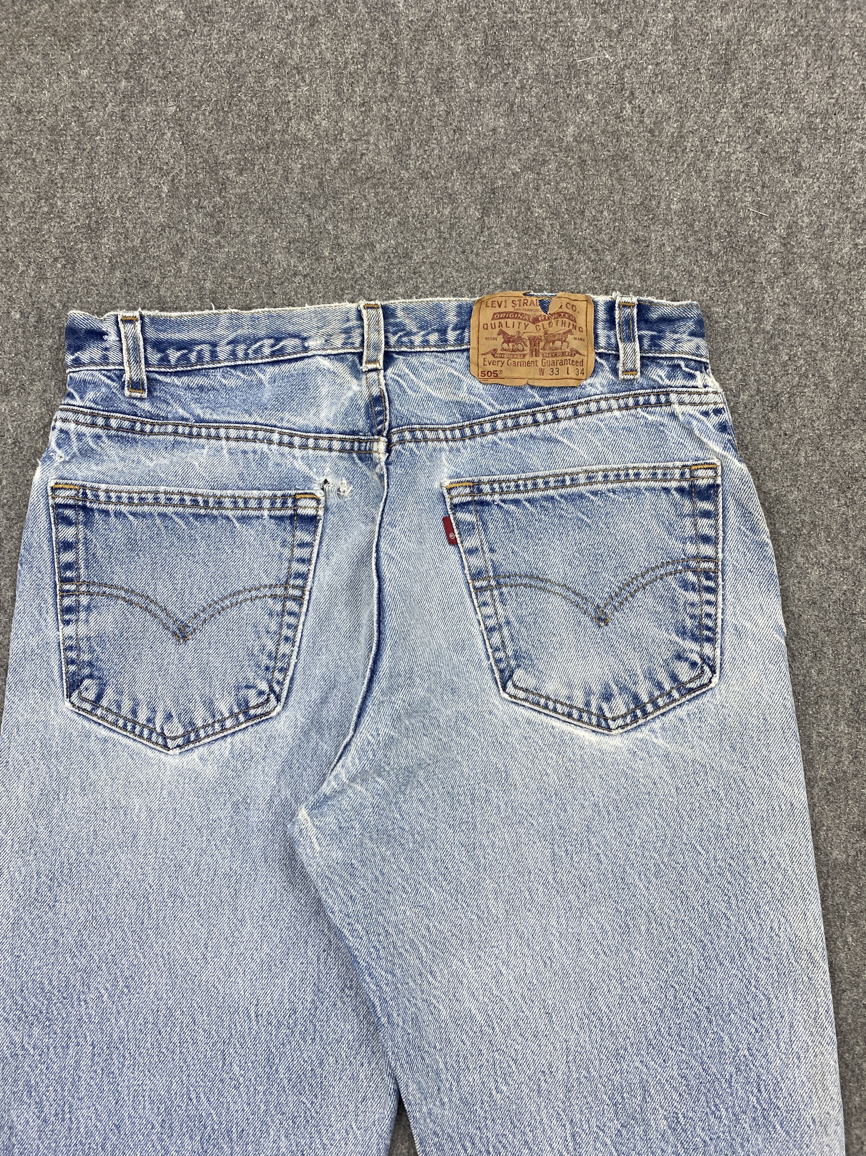 Levi's Vintage 90s Levis 505 Light Washed Jeans DP2674 Size US 31 - 4 Thumbnail