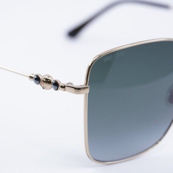 Jimmy Choo Jimmy Choo HESTER/S 02M2 9O Sunglasses Black Gold Square Size ONE SIZE - 7 Thumbnail