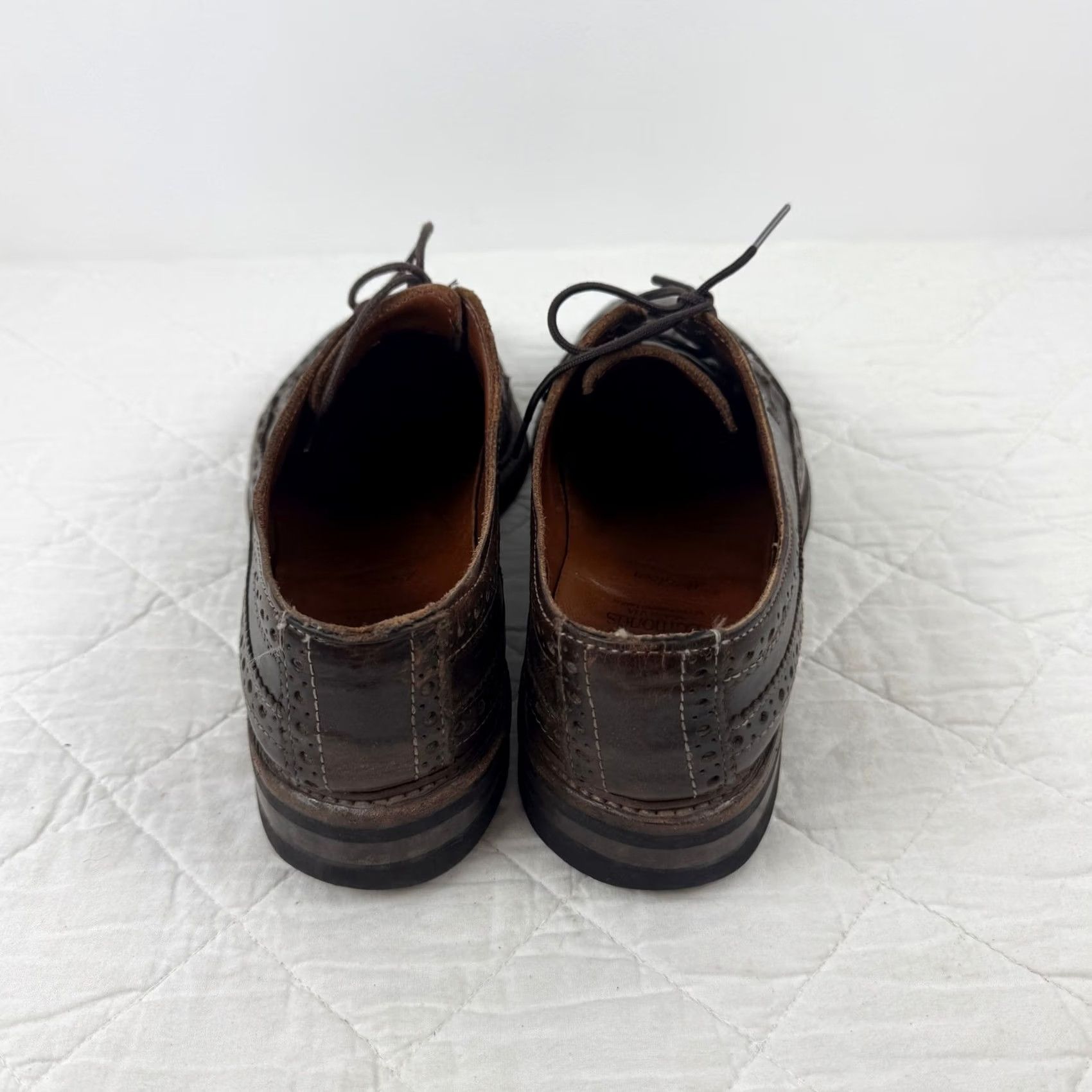 Allen Edmonds Allen Edmonds Aberdeen Brown Mens 11 D Wingtip Derby Leather Dainite Sole 8022 Size US 11 / EU 44 - 7 Thumbnail
