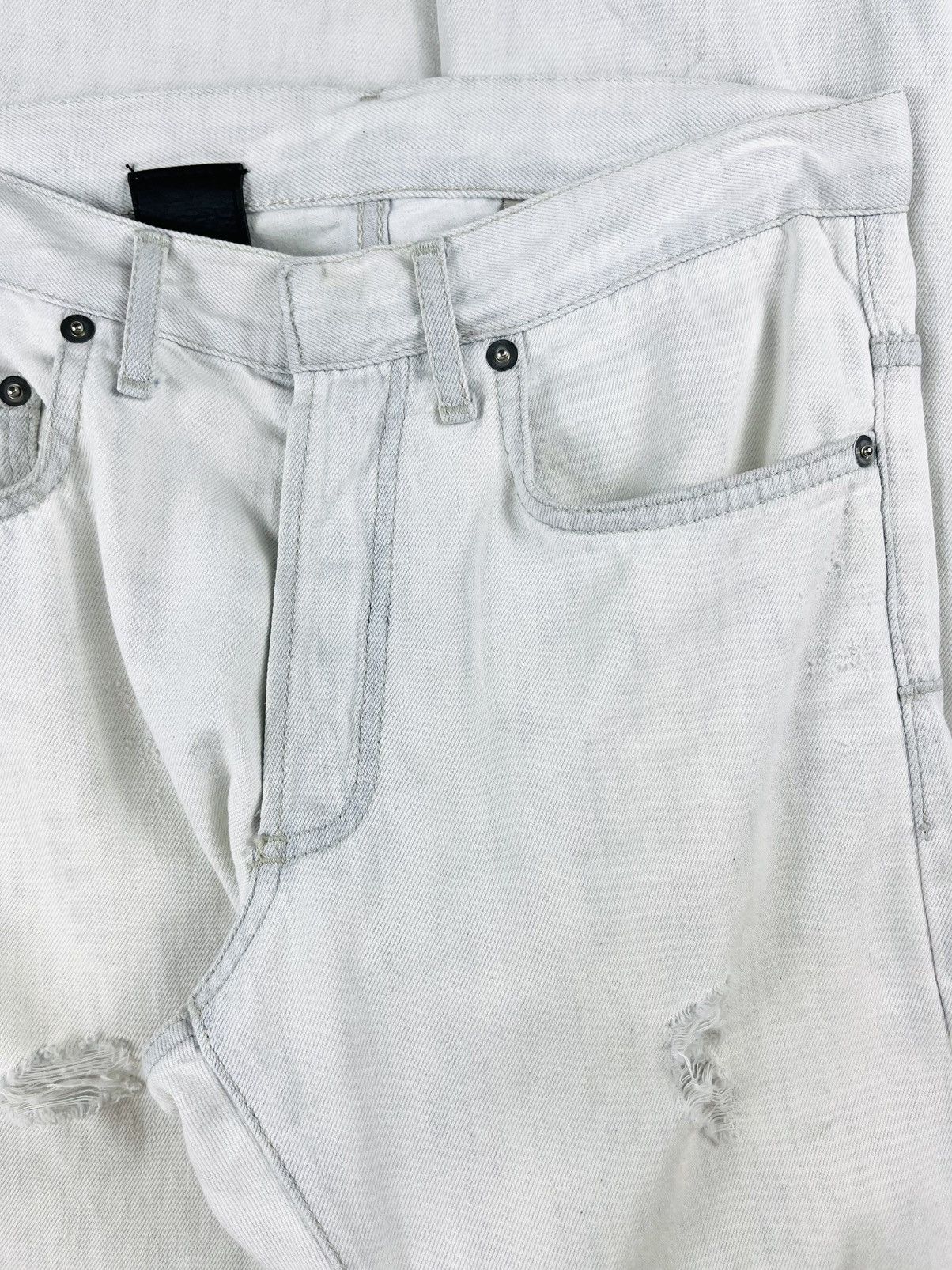 Dior SS12 Dior Homme Bleached Distressed Denim Jeans Size US 27 - 3 Thumbnail