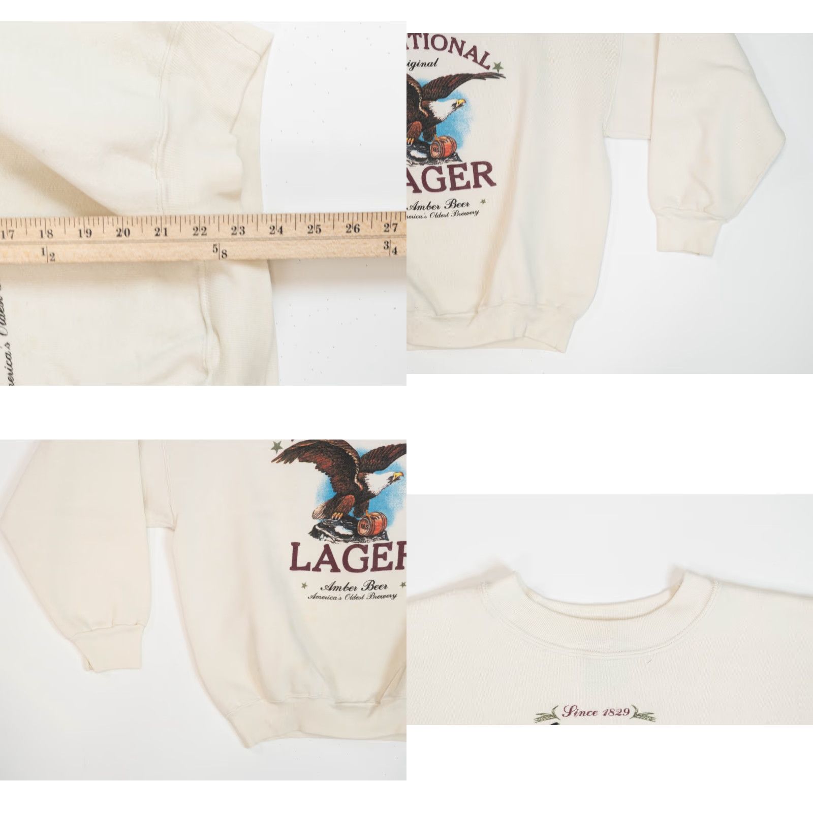 Vintage VINTAGE Yuengling Beer Brewery Eagle Crewneck Sweatshirt White Size Large Size US L / EU 52-54 / 3 - 8 Thumbnail