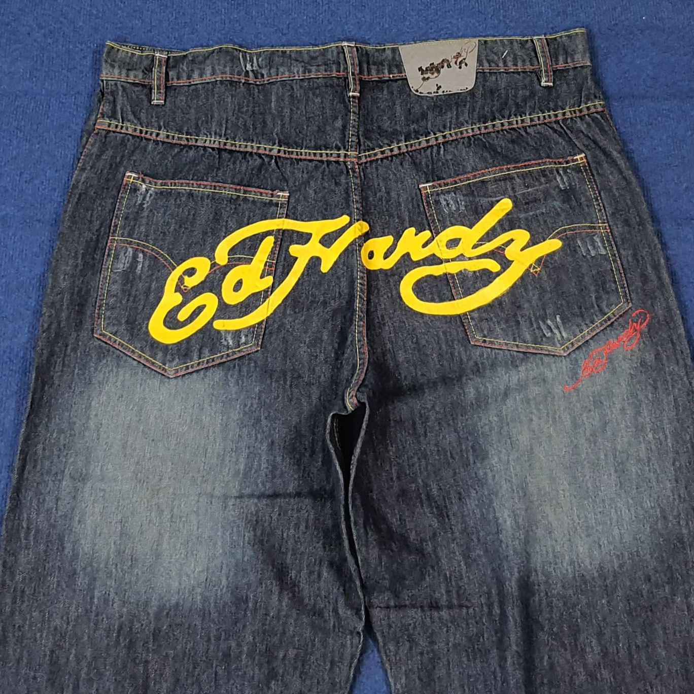 Ed Hardy Vintage Ed Hardy Skull Embroidered Custom Logo Jeans C272N18 Size US 43 - 5 Thumbnail