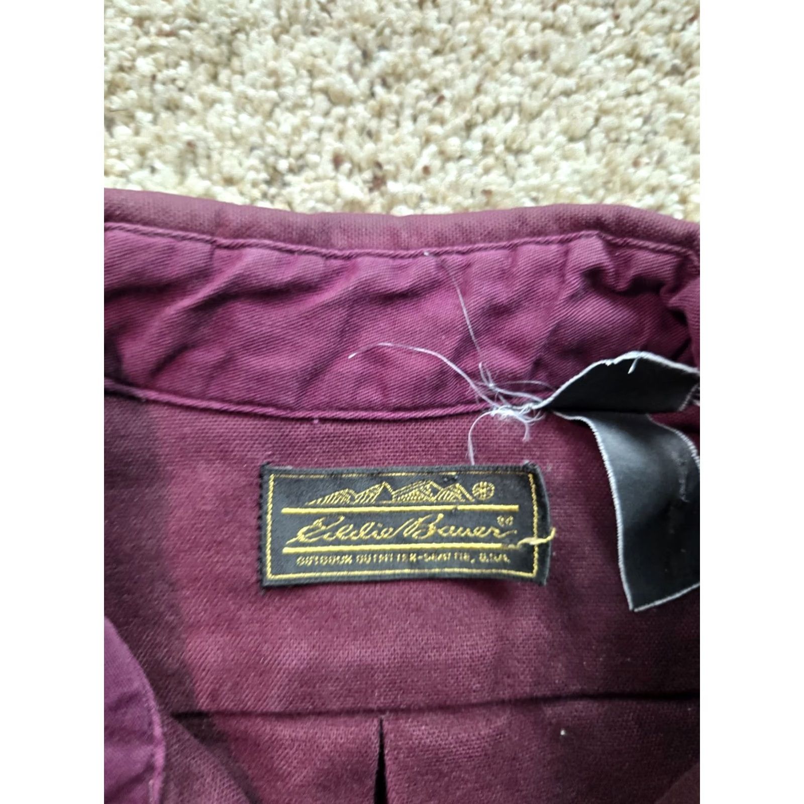 Eddie Bauer VINTAGE Eddie Bauer Shirt Mens L Burgundy Cotton Flannel Button-Up 90s Size US L / EU 52-54 / 3 - 4 Thumbnail