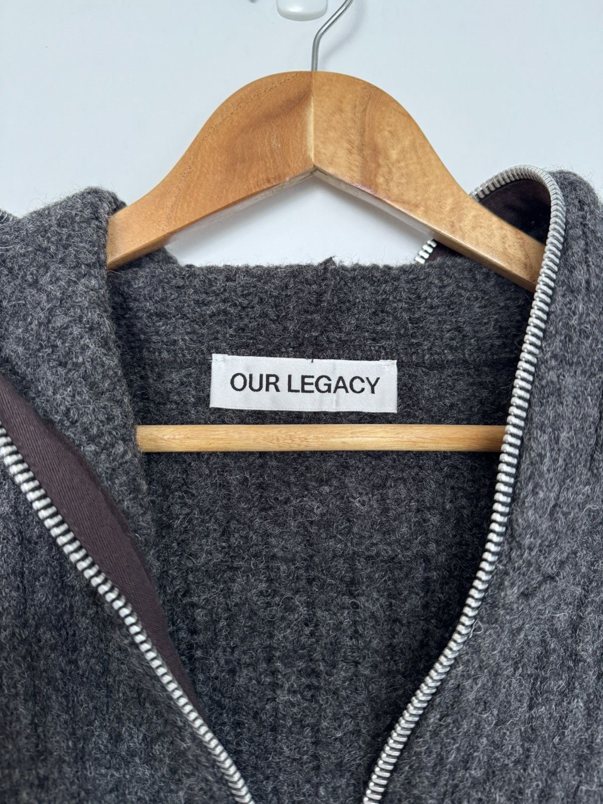 Our Legacy Full Zip Hood Anthracite Mega Rib Wool Size US S / EU 44-46 / 1 - 3 Thumbnail