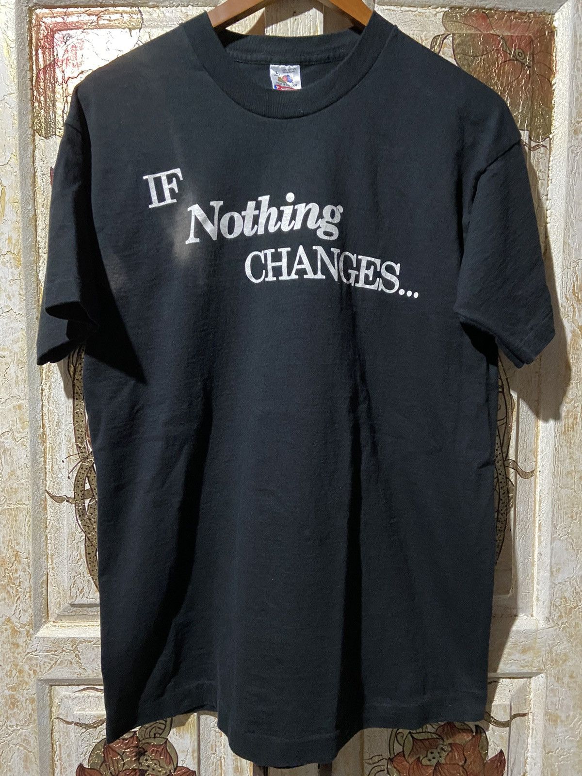 Vintage Vintage if nothing changes text black t-shirt size L Size US L / EU 52-54 / 3 - 1 Thumbnail