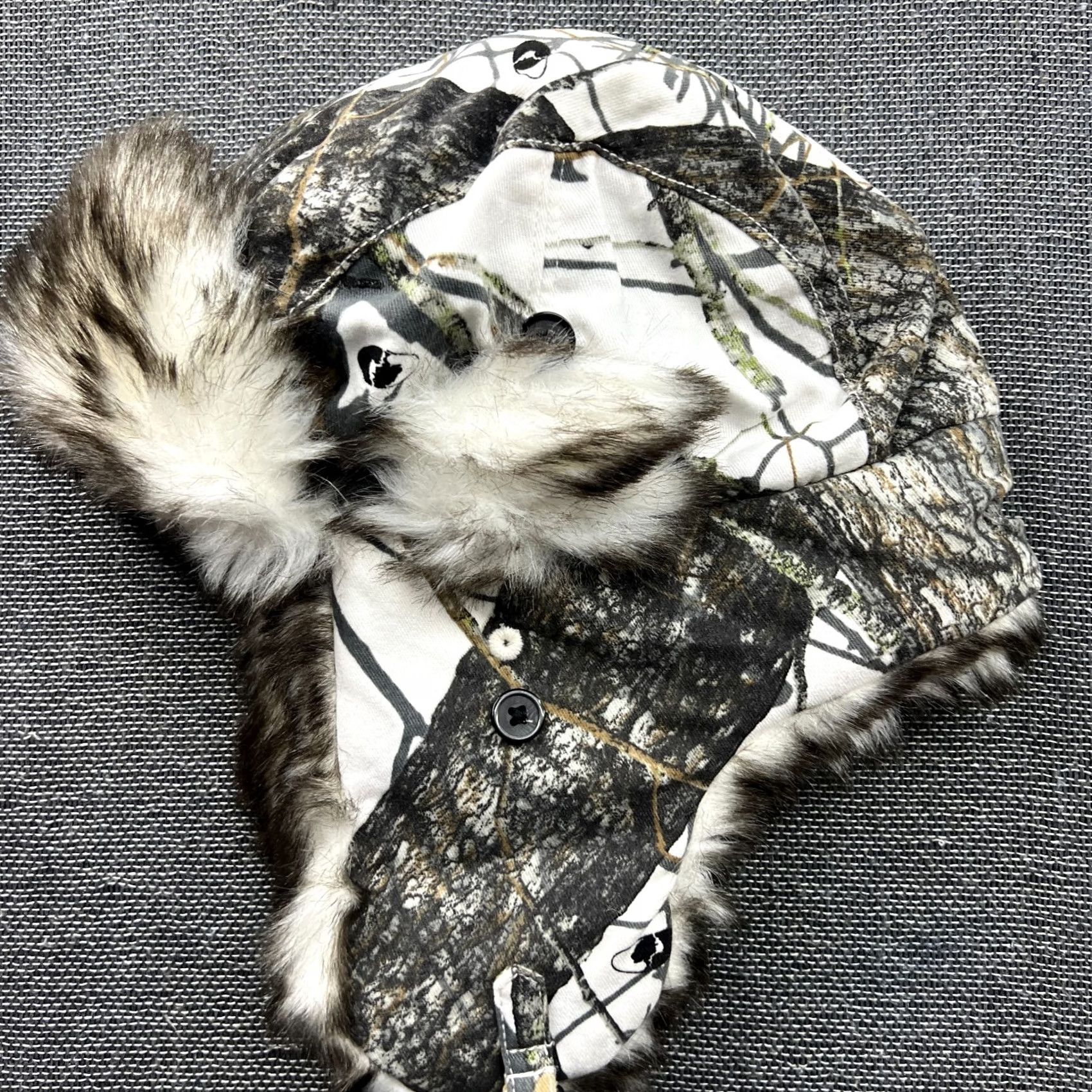 Vintage Harkila Trapper Hat XL Winter Camo Ushanka Hunting Mossy Oak Break up Size ONE SIZE - 5 Thumbnail