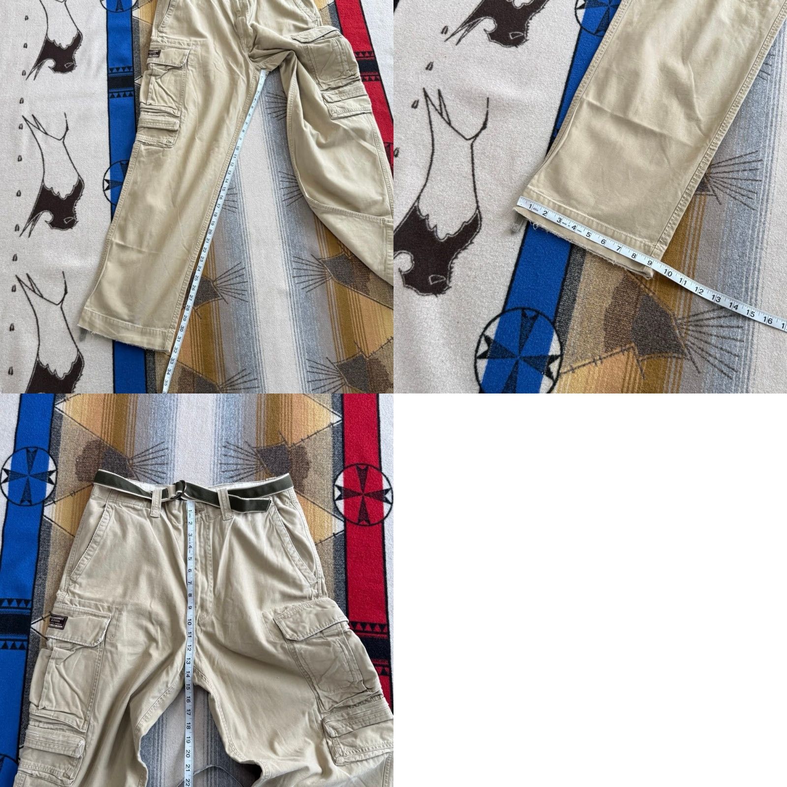Abercrombie & Fitch VINTAGE Abercrombie & Fitch Paratrooper Cargo Pants Mens 32x32 Tan Solid Cargo Pants Men 32x32 Y2K Grunge Skate 90s Summer Fall Winter Spring Mens Size US 32 / EU 48 - 9 Thumbnail
