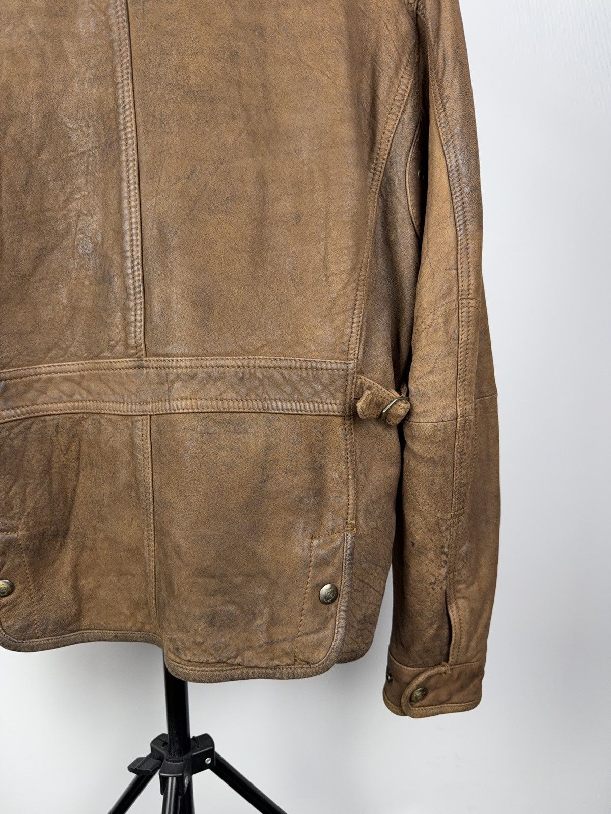 Massimo Dutti Vintage 90s Massimo Dutti Brown Leather Moto Western Jacket Size US L / EU 52-54 / 3 - 11 Thumbnail