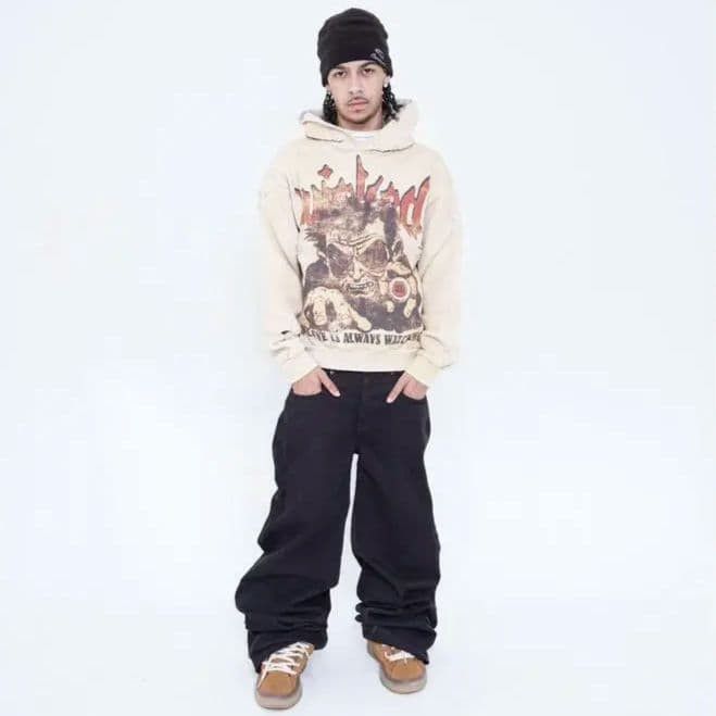 Other WICKED VALLEY “Forever Wicked” Hoodie – L – Cream Size US L / EU 52-54 / 3 - 8 Thumbnail