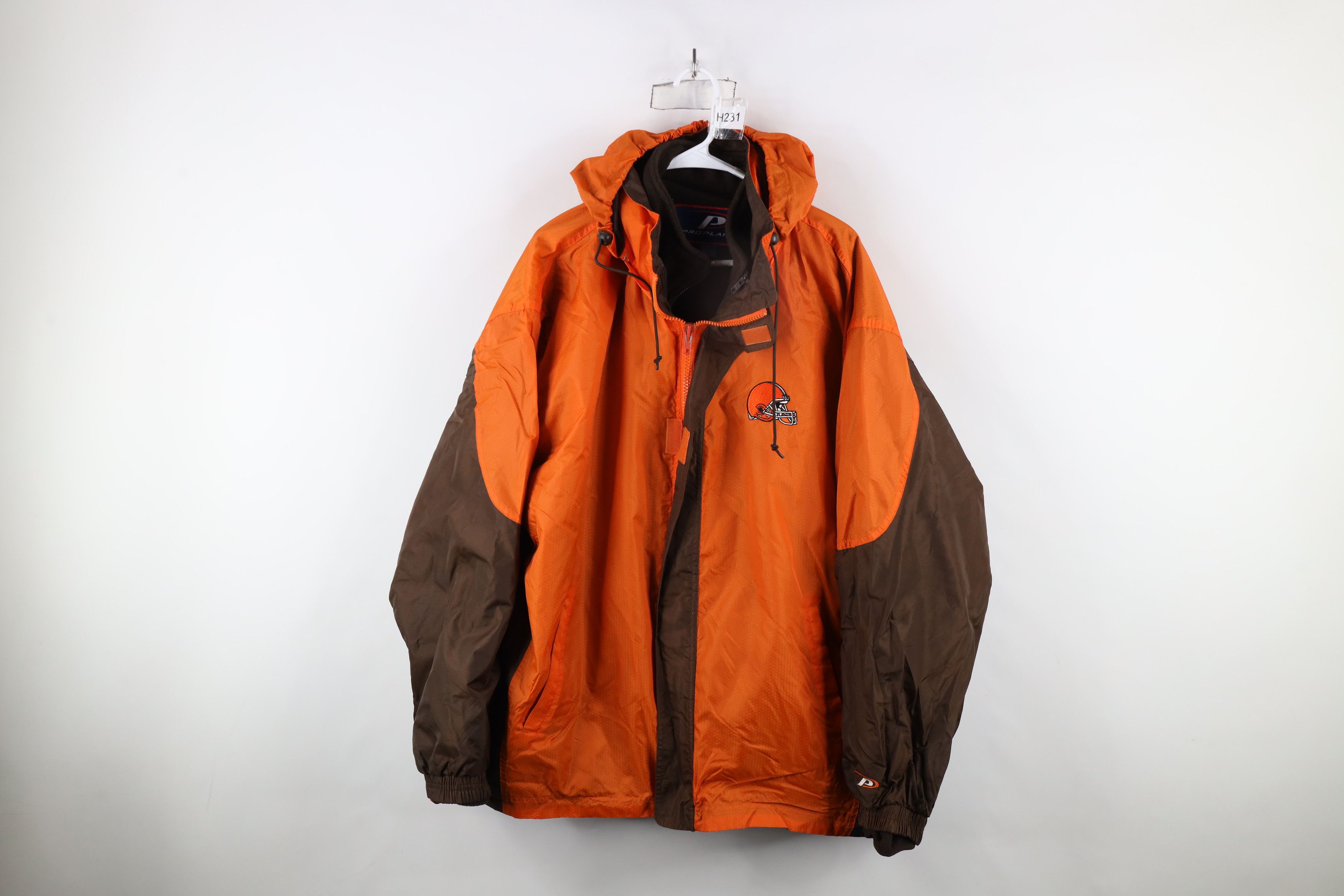Vintage Vintage 90s 2 In 1 Cleveland Browns Football Hooded Jacket Size US XL / EU 56 / 4 - 1 Thumbnail