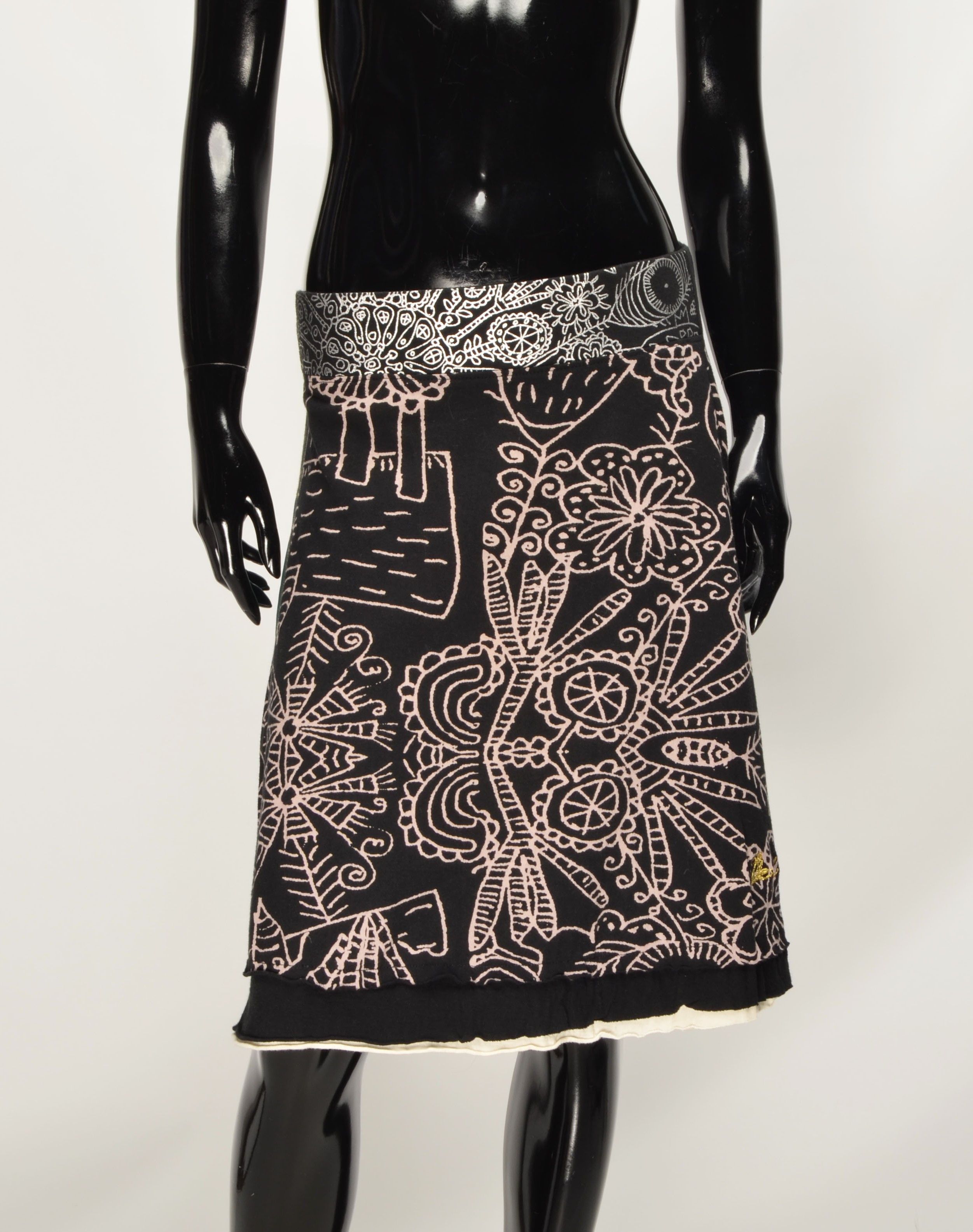 Desigual Vintage Desigual Y2k Graphic Print Boho A-Line Skirt Size 31" - 6 Thumbnail