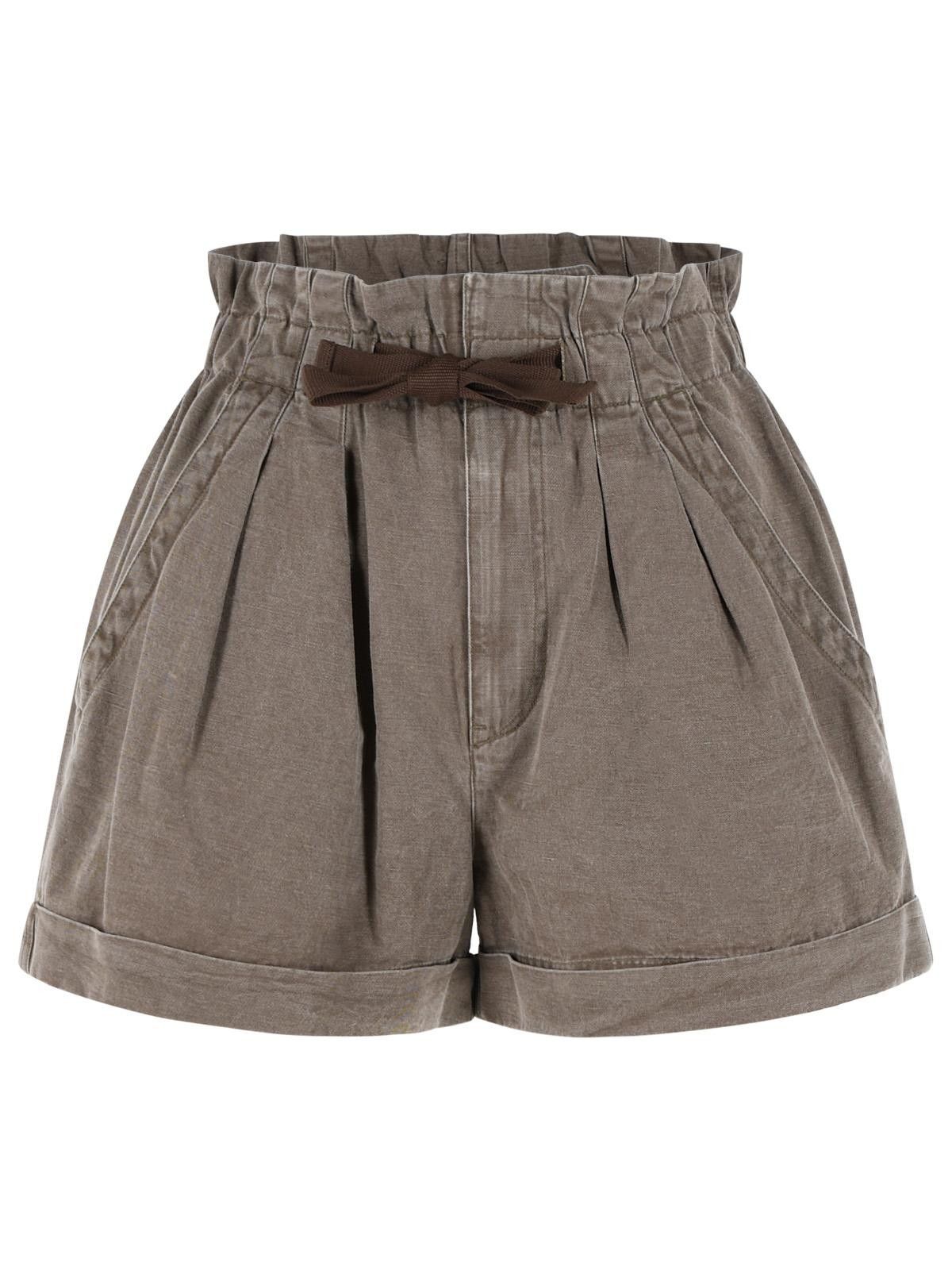 Isabel Marant Etoile ISABEL MARANT ETOILE 'Nirma' Brown Cotton And Linen Shorts Size 28" / US 6 / IT 42 - 1 Thumbnail