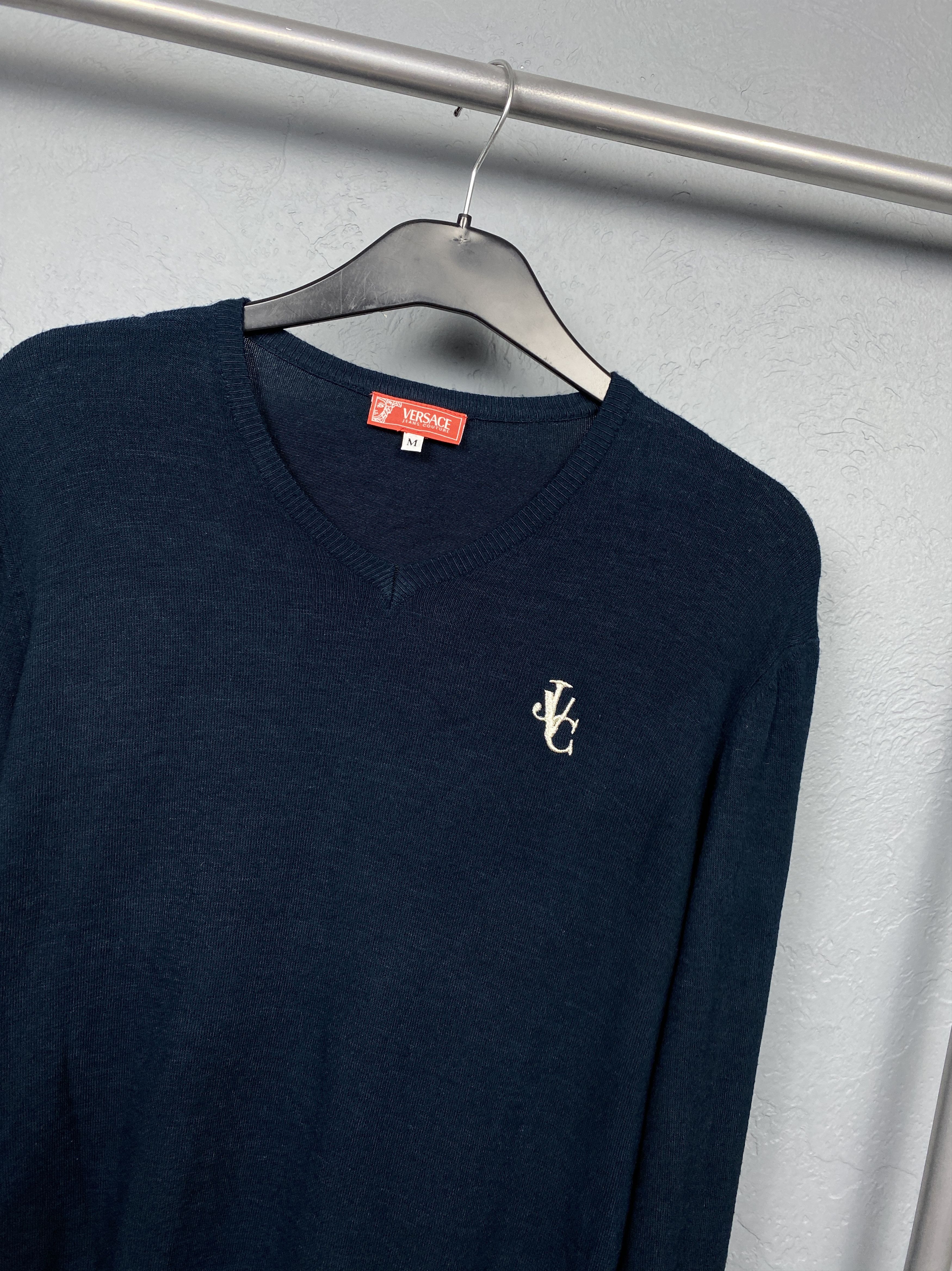 Versace Versace Jeans Couture Vintage Mens V-Neck Knit Sweater Size US M / EU 48-50 / 2 - 2 Thumbnail