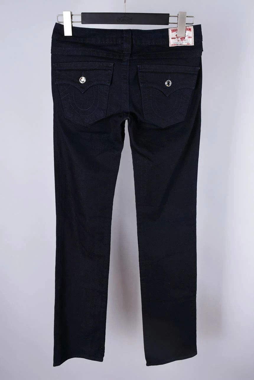 True Religion Women's True Religion Disco Billy Rhinestone Dark Blue Jeans Size 30" / US 8 / IT 44 - 4 Thumbnail
