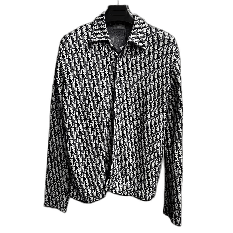 Dior Dior Beige Navy Cotton Long Sleeve Shirt Size US M / EU 48-50 / 2 - 1 Thumbnail