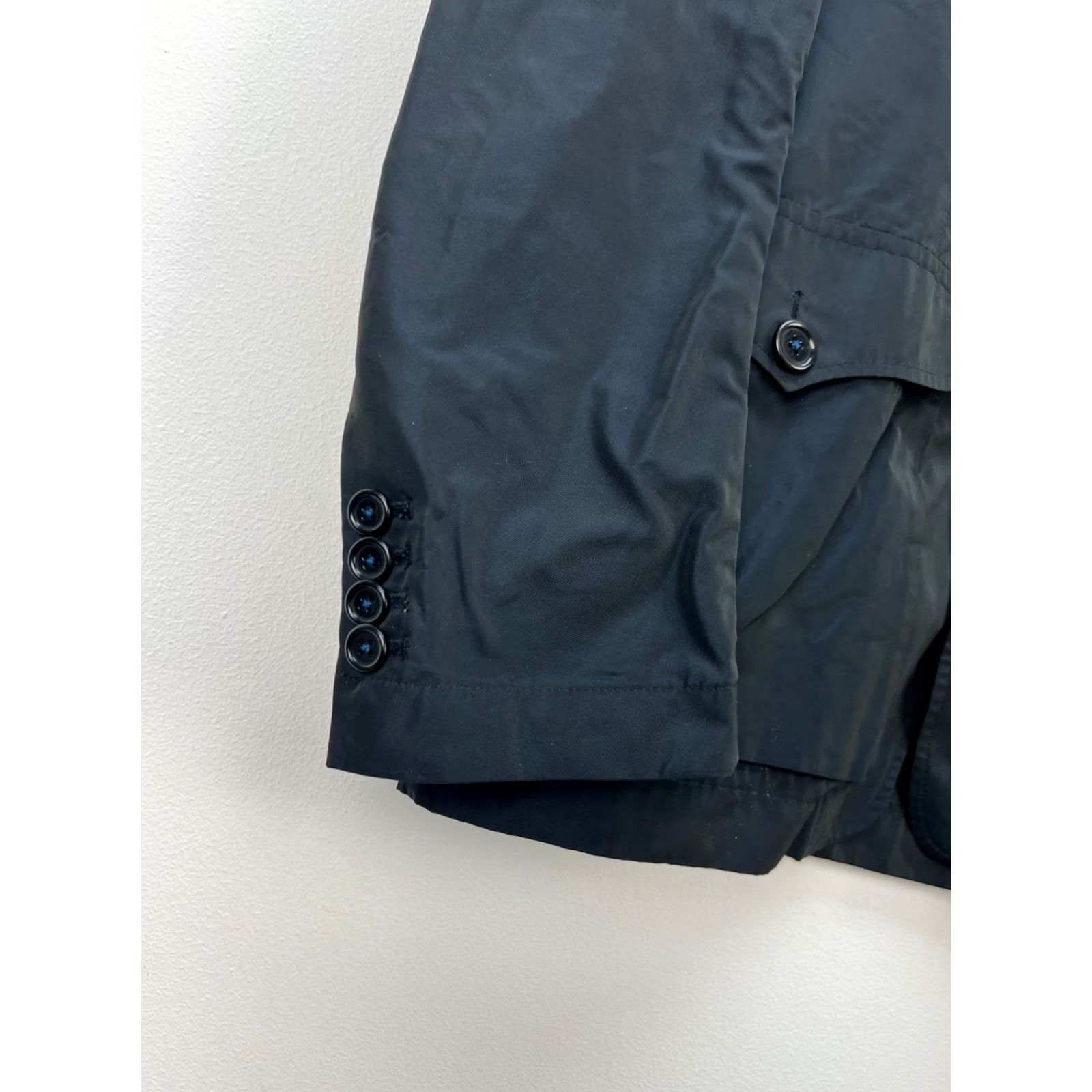 Vintage Holland Esquire Jacket Mens Nylon Blazer Light Size S Dark Blue Black Mixed Buttons Regular Fall Spring Shop Size 36R - 5 Thumbnail