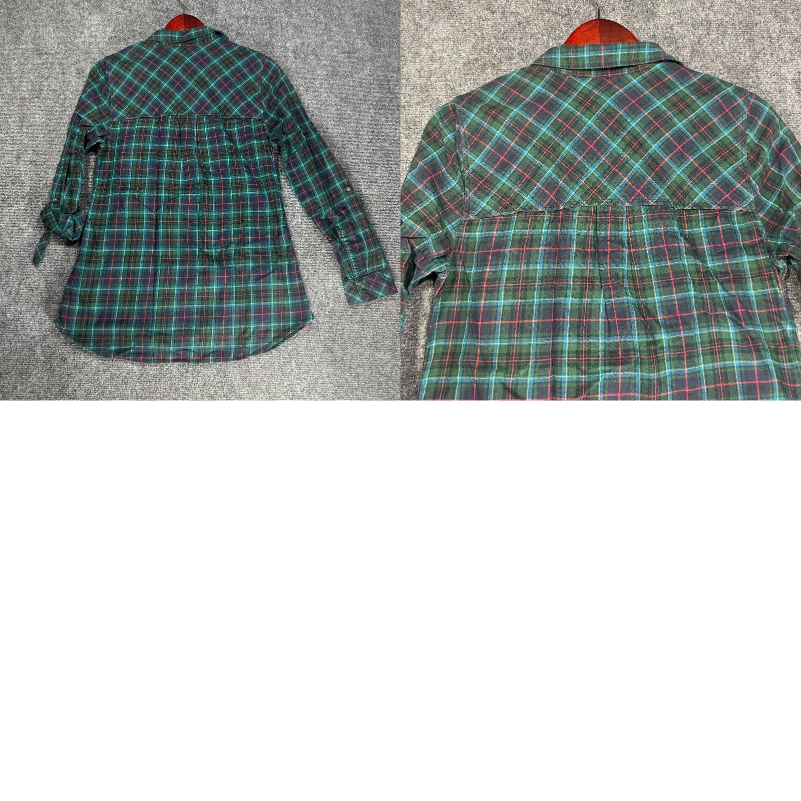Eddie Bauer Eddie Bauer Shirt Womens Small Tartan Plaid Henley Top Roll Tab Sleeve Knit Cotton Blend Blue Size S / US 4 / IT 40 - 8 Thumbnail