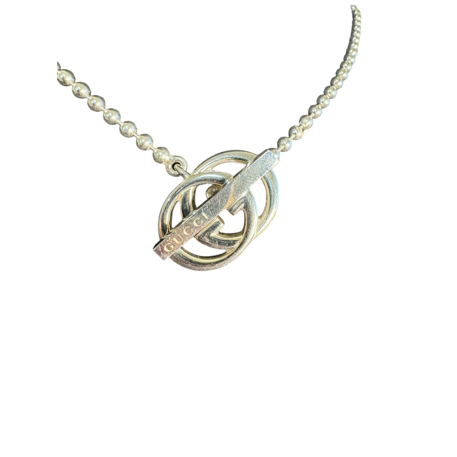 Gucci Gucci Sterling Silver Interlocking G Pendant Toggle Necklace Size ONE SIZE - 1 Thumbnail