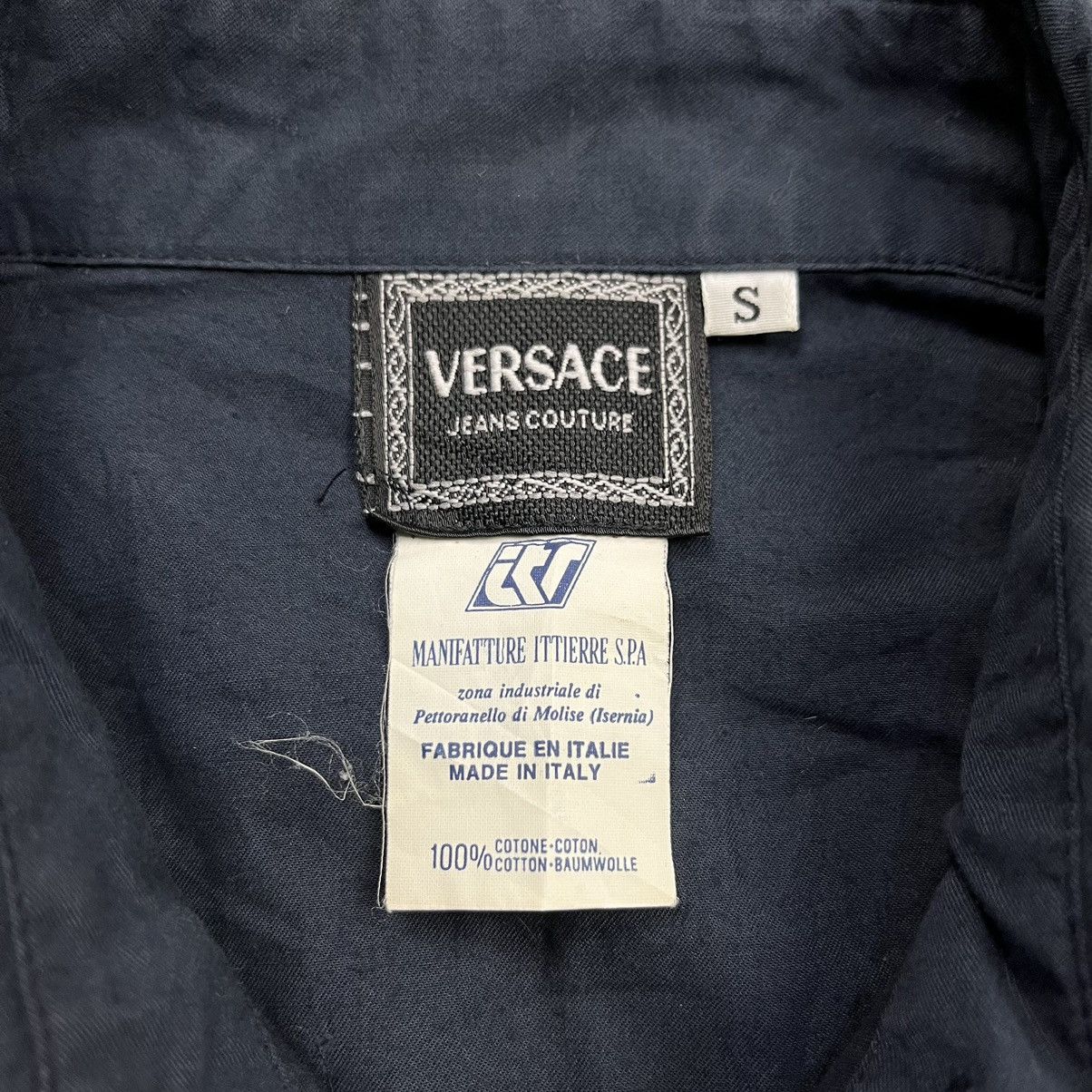 Versace × Vintage Vintage 90s Versace oversized studded medusa button shirt Size US M / EU 48-50 / 2 - 11 Thumbnail