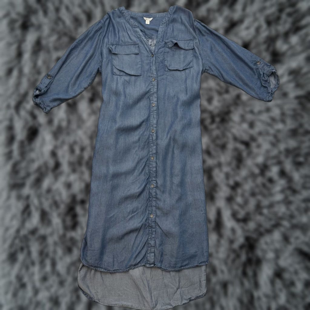Vintage Cato Shirt Dress 18/20W Plus Buttons Front High Low Pockets Western Farm Cottagecore Size XXL / US 16-18 / IT 52-54 - 1 Thumbnail