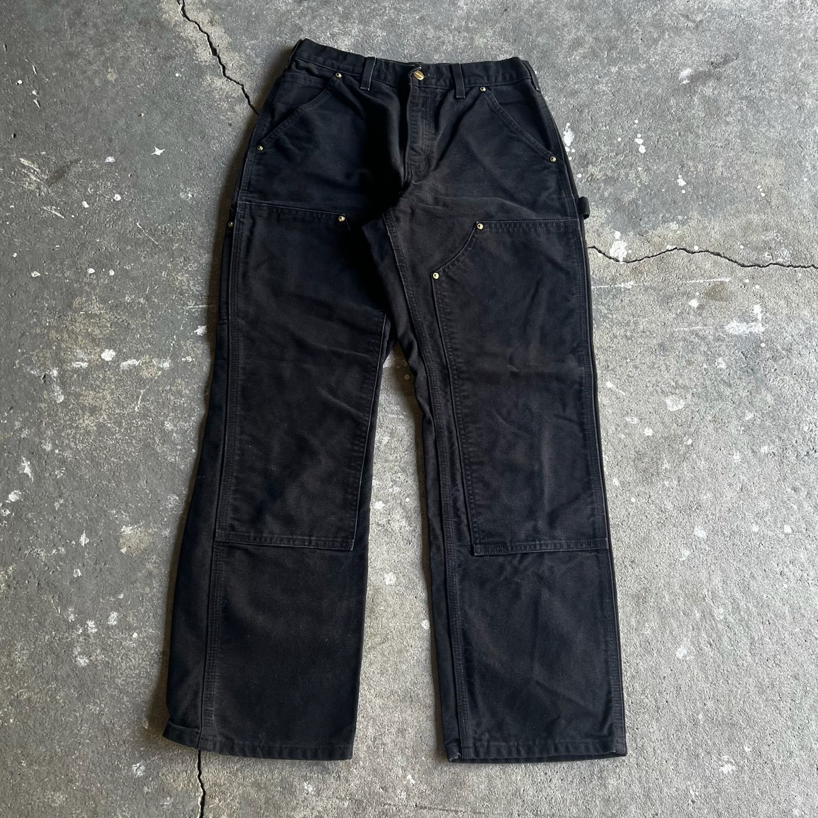 Carhartt × Vintage Carhartt black double knee work wear carpenter pants Size US 27 - 1 Thumbnail