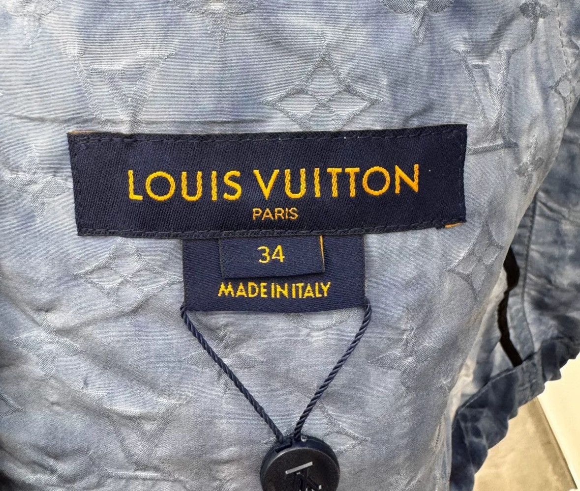 Louis Vuitton Blue gray full printed logo hooded jacket