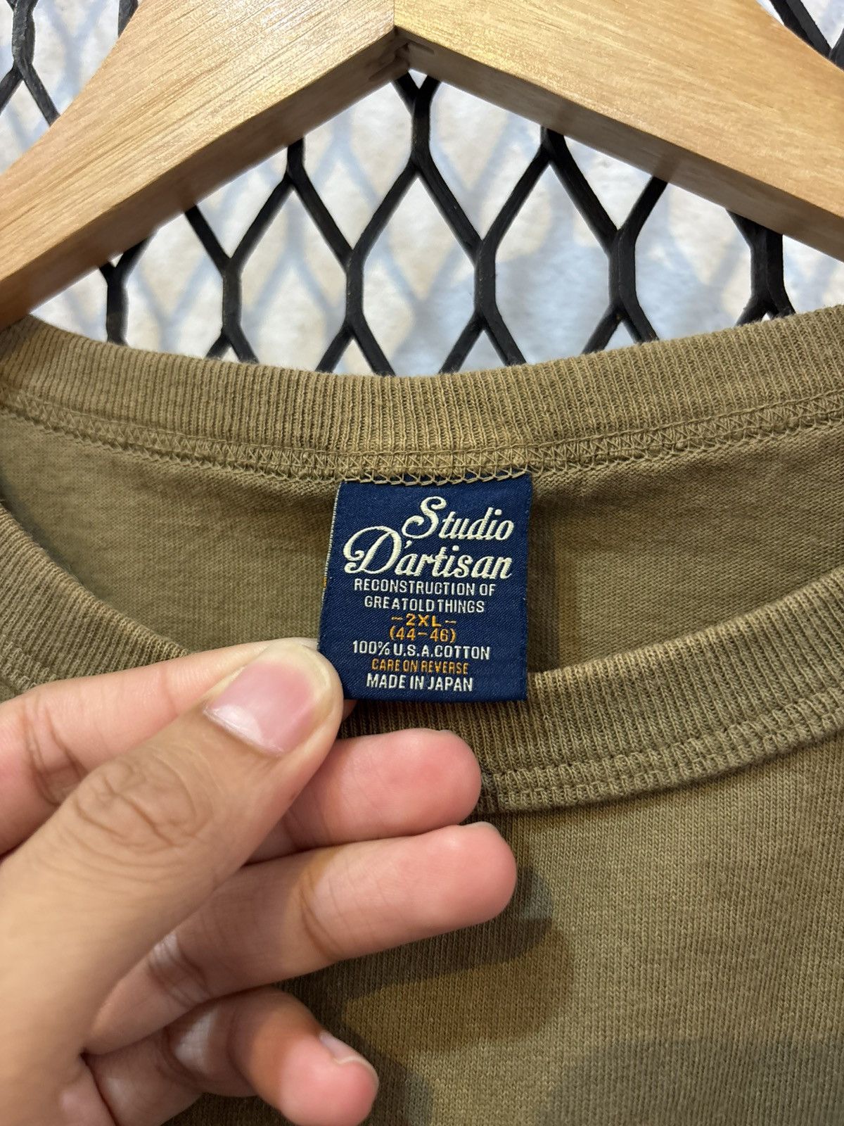 Studio D'Artisan Studio D’Artisan Loopwheeled T-Shirt - Army Green Size US XXL / EU 58 / 5 - 3 Thumbnail