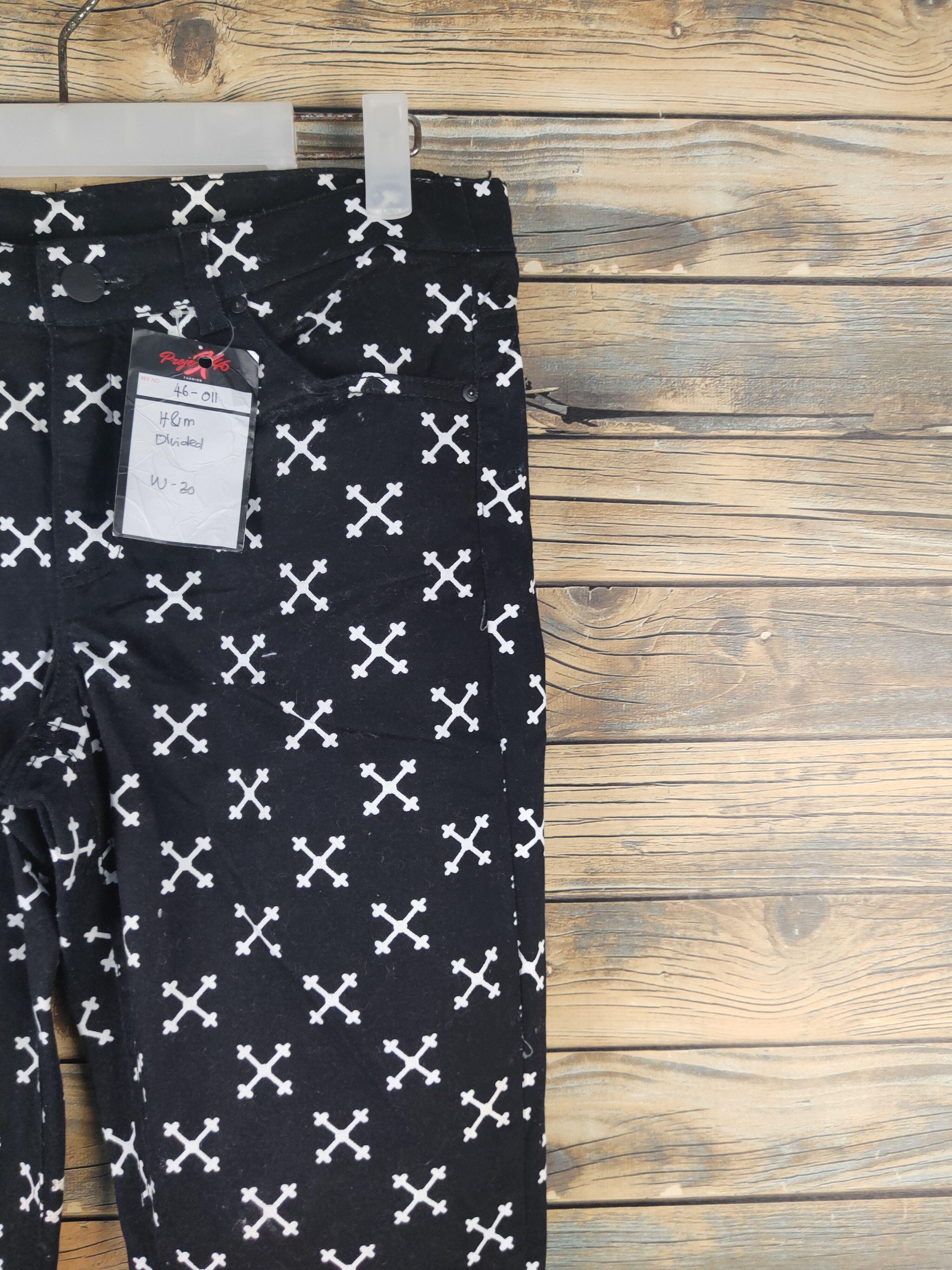 Divided DL Divided H&M Black White Multipocket Casual Pants #46-011 Size 31" - 5 Thumbnail