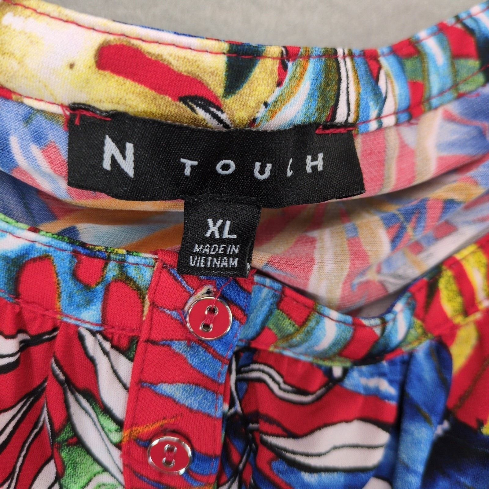 Other N Touch Tropical Print Flutter Sleeve Midi Dress, Size XL Size XL / US 12-14 / IT 48-50 - 3 Thumbnail